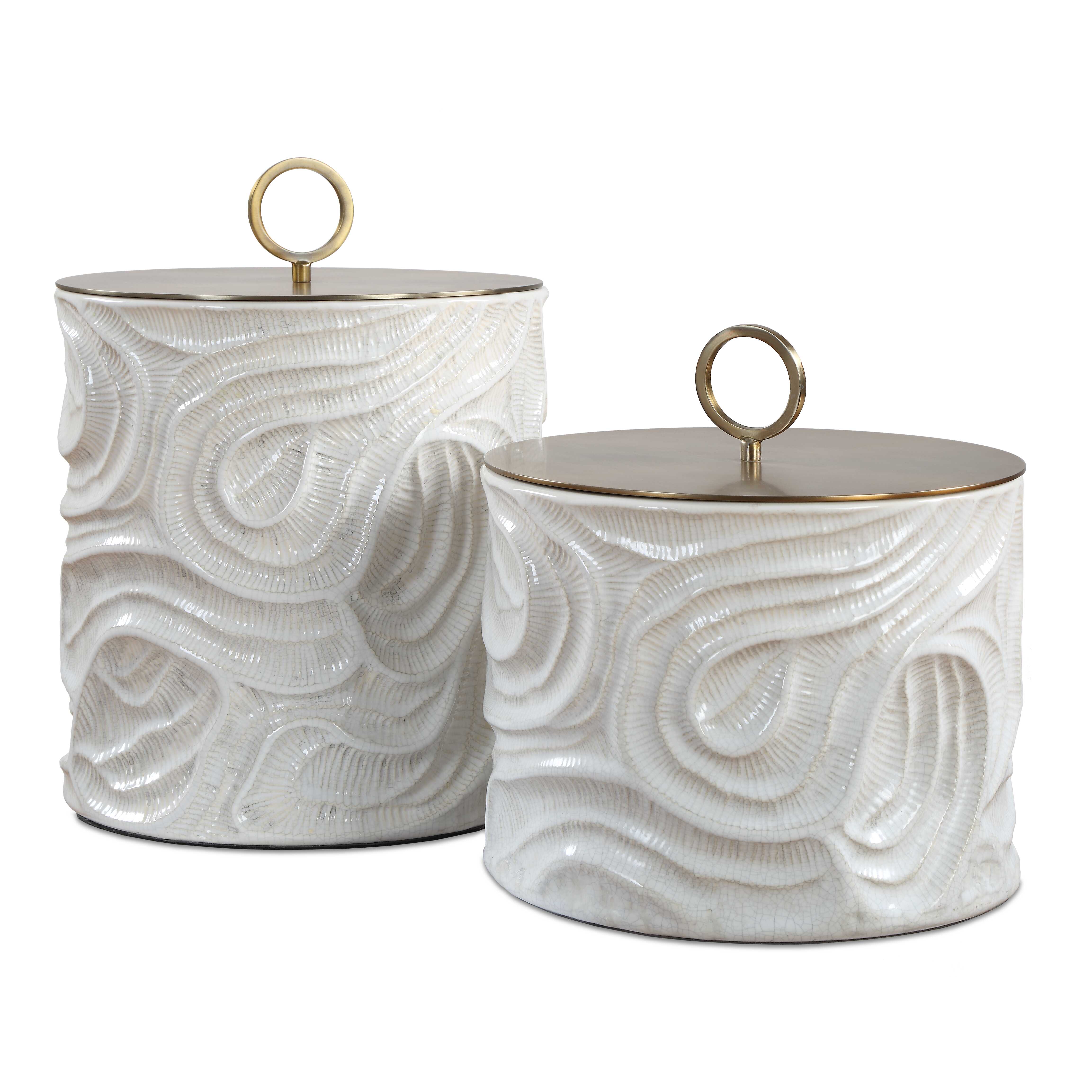 Uttermost Ivory Tide Indoor-Outdoor Canisters, Set/2