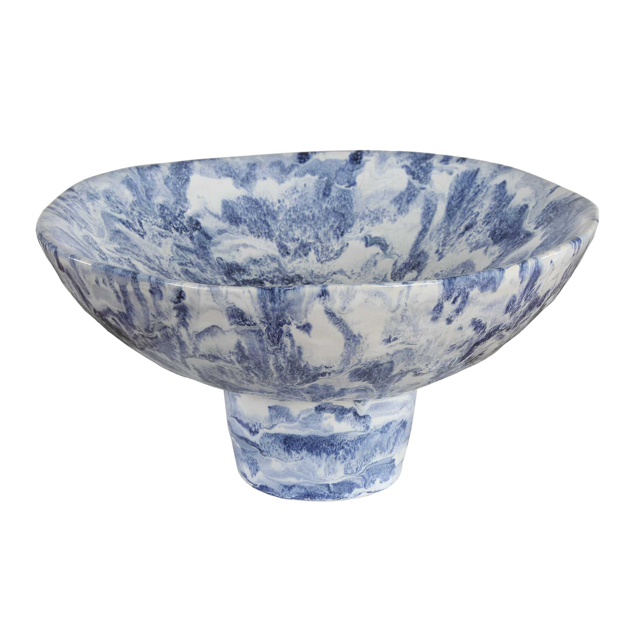 Uttermost Indigo Marble Pedestal Bowl