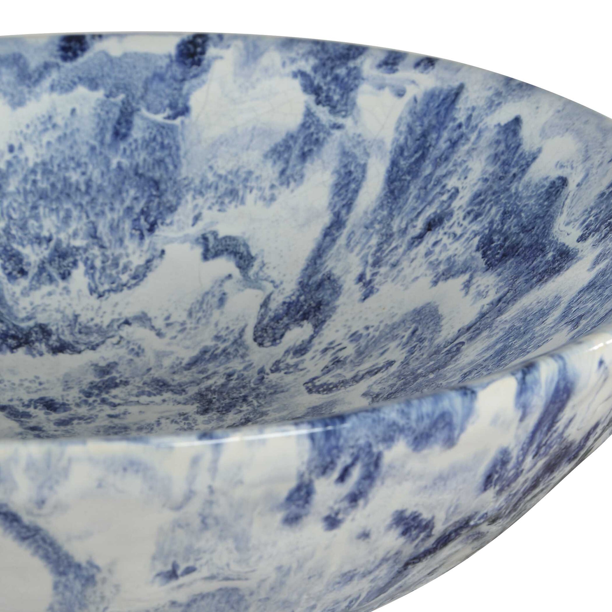 Uttermost Indigo Marble Pedestal Bowl