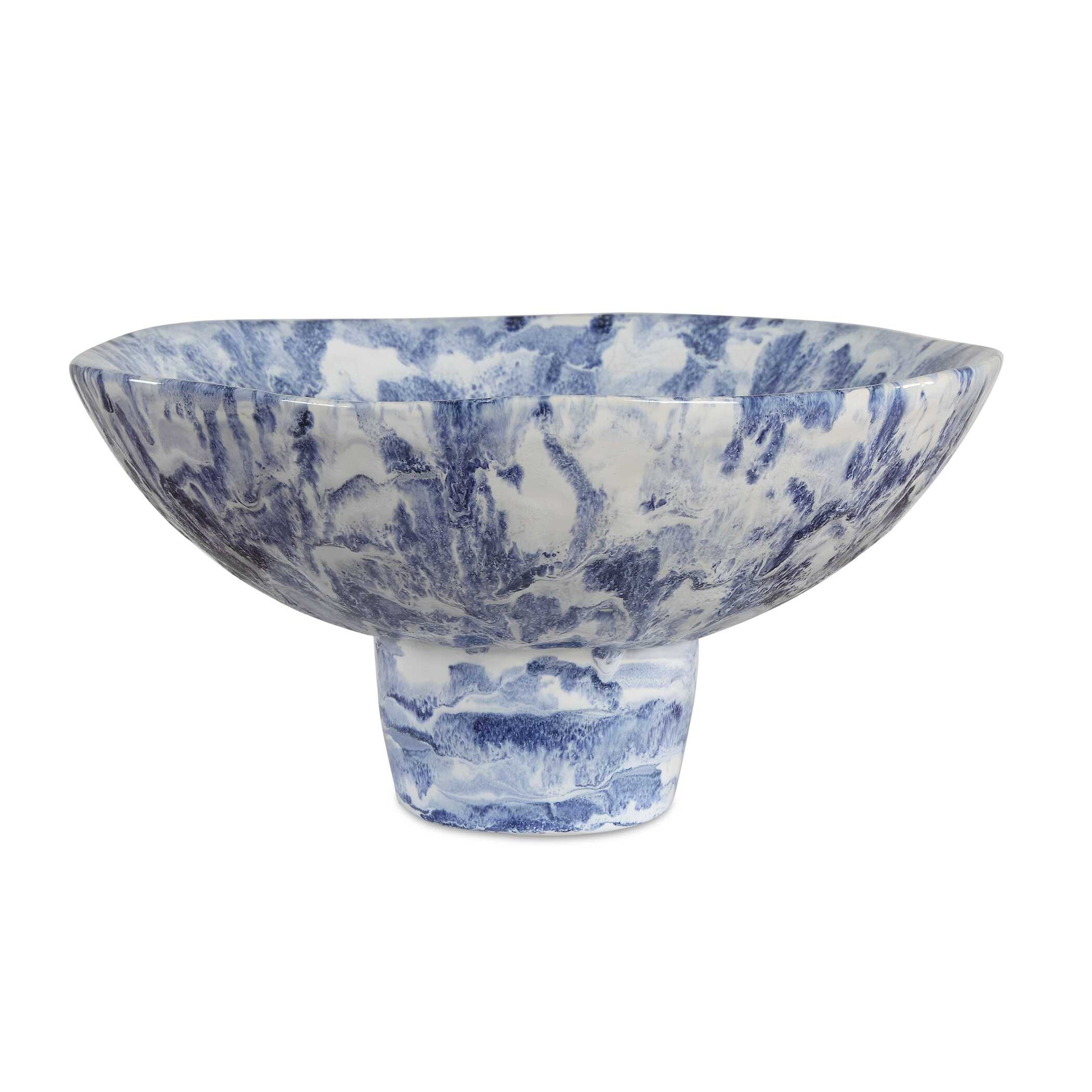 Uttermost Indigo Marble Pedestal Bowl