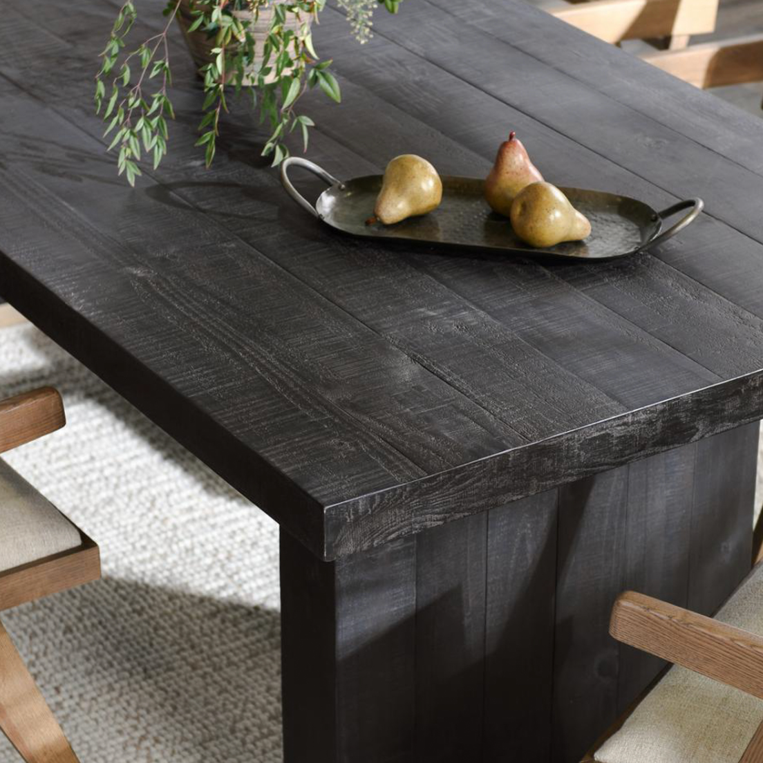 Lynx Reclaimed Wood Dining Table 94" in Carbon Black