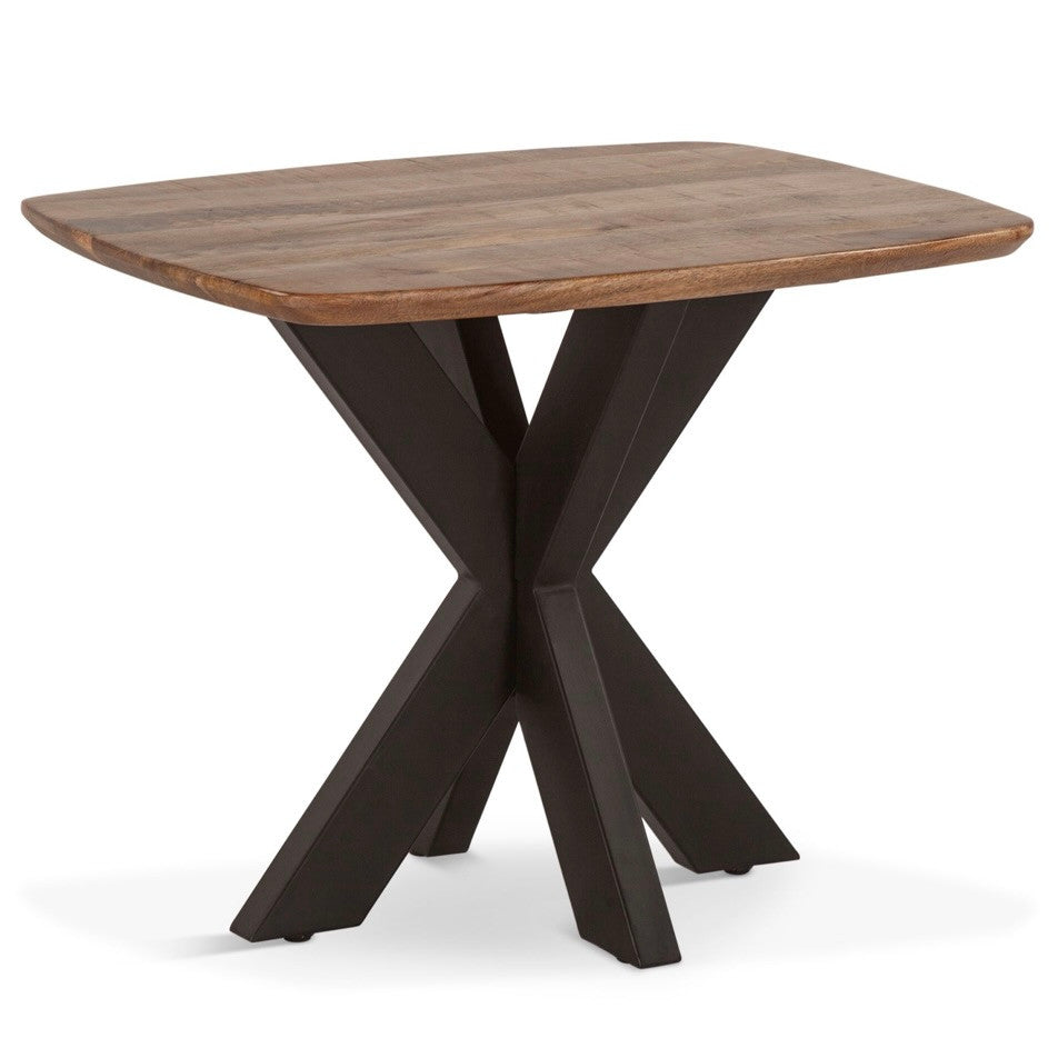 Rapallo Mango Wood and Iron Side Table Natural 28"