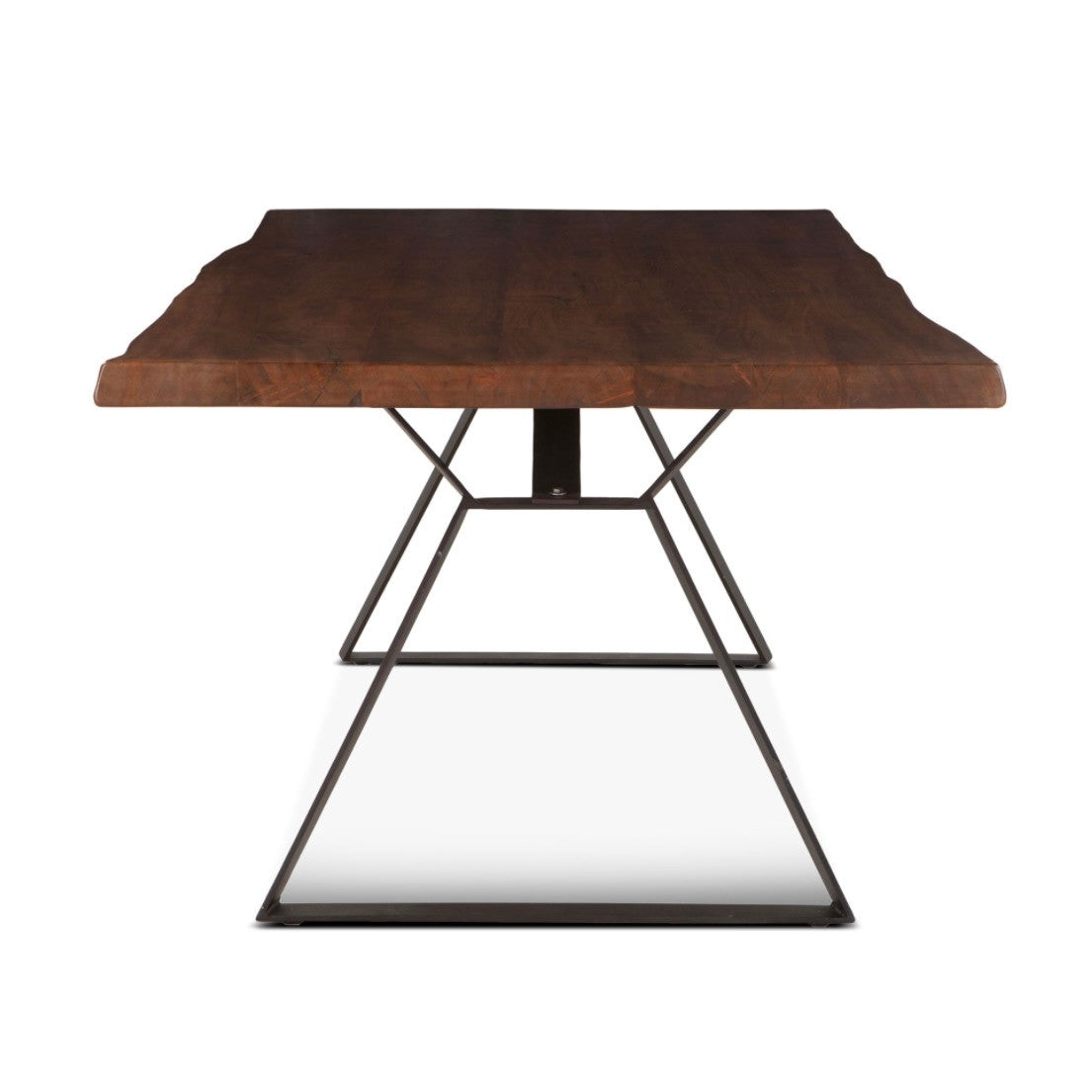 Brooklyn Loft Live Edge Solid Wood Iron Leg Dining Table 80"