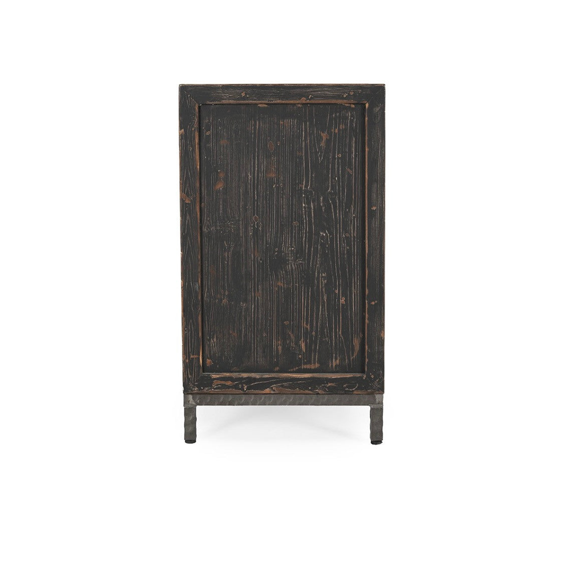 Lisbon 4-Door Reclaimed Wood and Travertine Sideboard 76"
