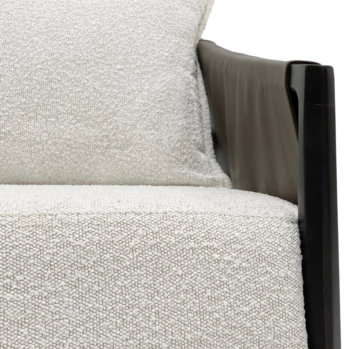Skylar Ivory and Espresso Leather Accent Chair