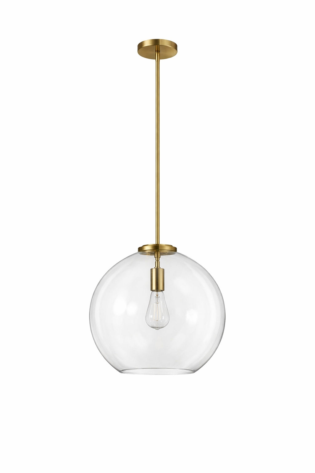 Gleam Pendant Lamp - Satin Brass and Clear Glass