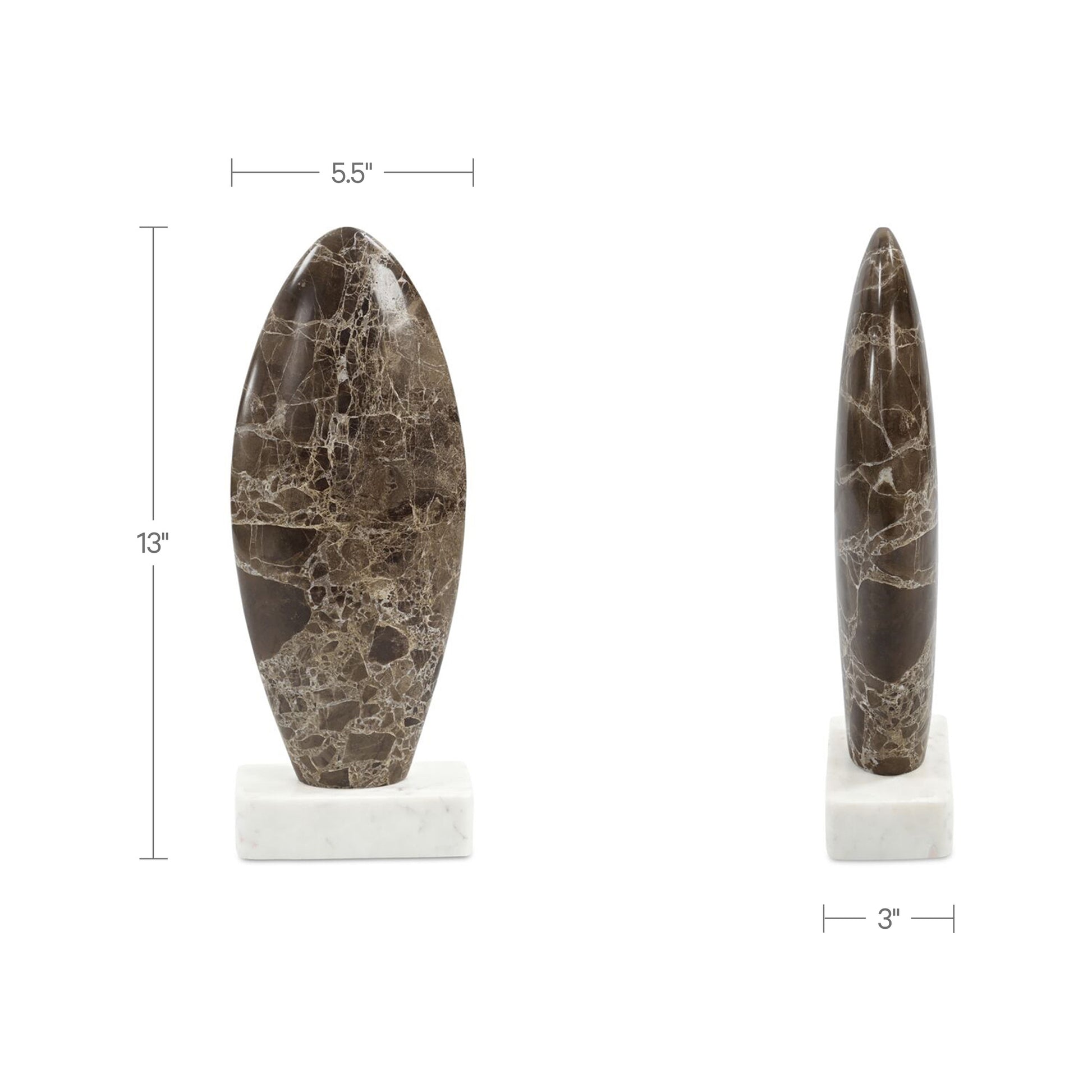 Boda Sculpture Dark Emperador Marble by Moe's Home Collection - view 2