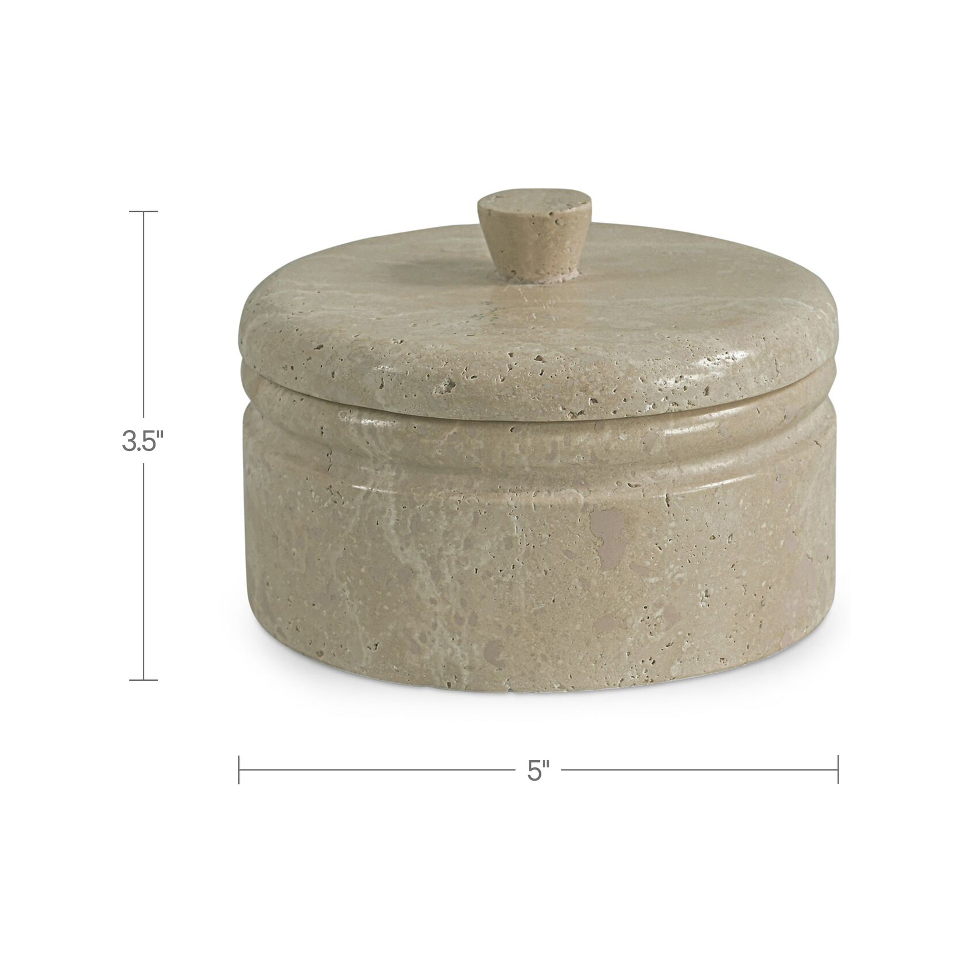 Valencia Round Travertine Box by Moe's Home Collection - view 2