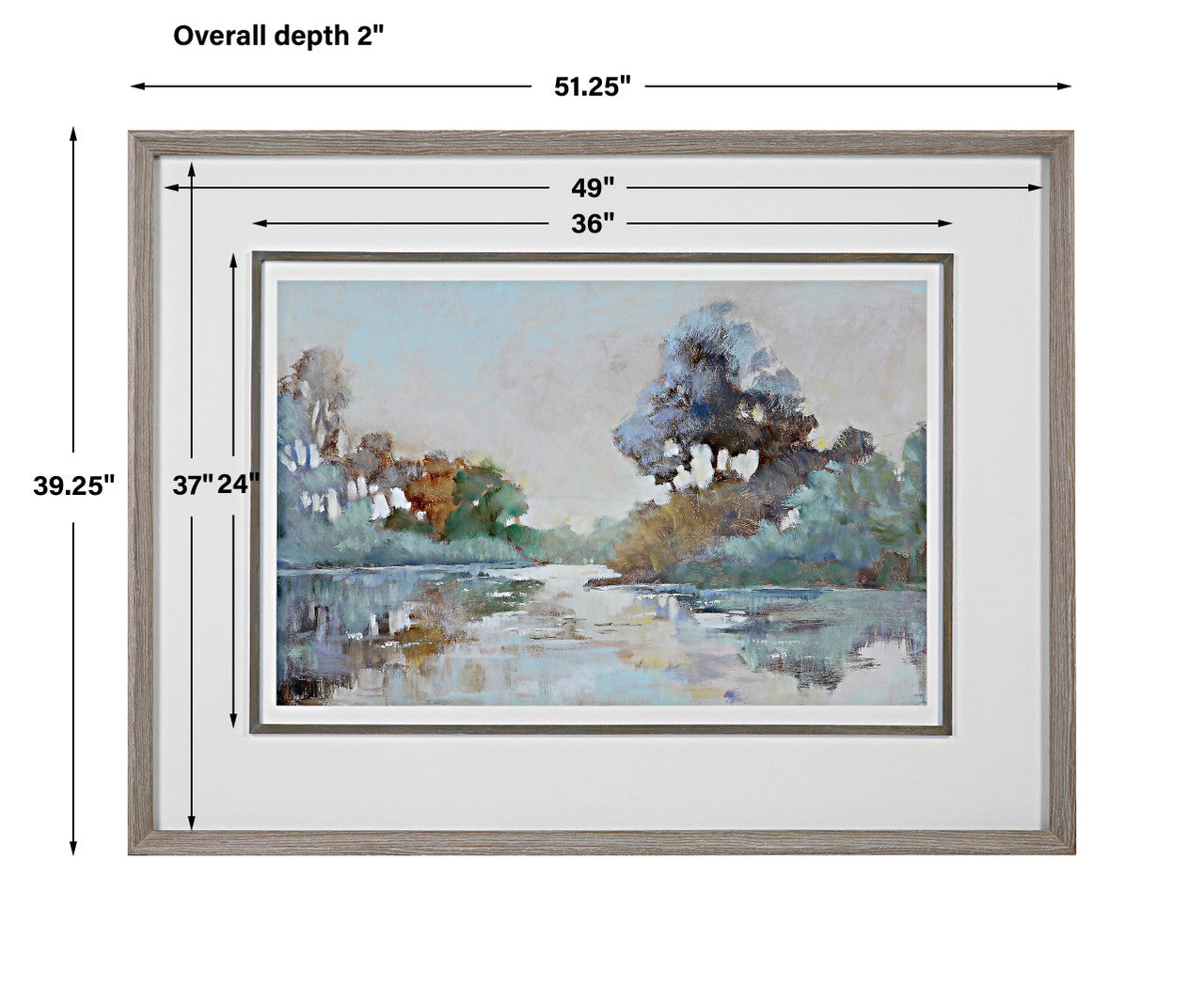 Uttermost Morning Lake Watercolor Framed Print