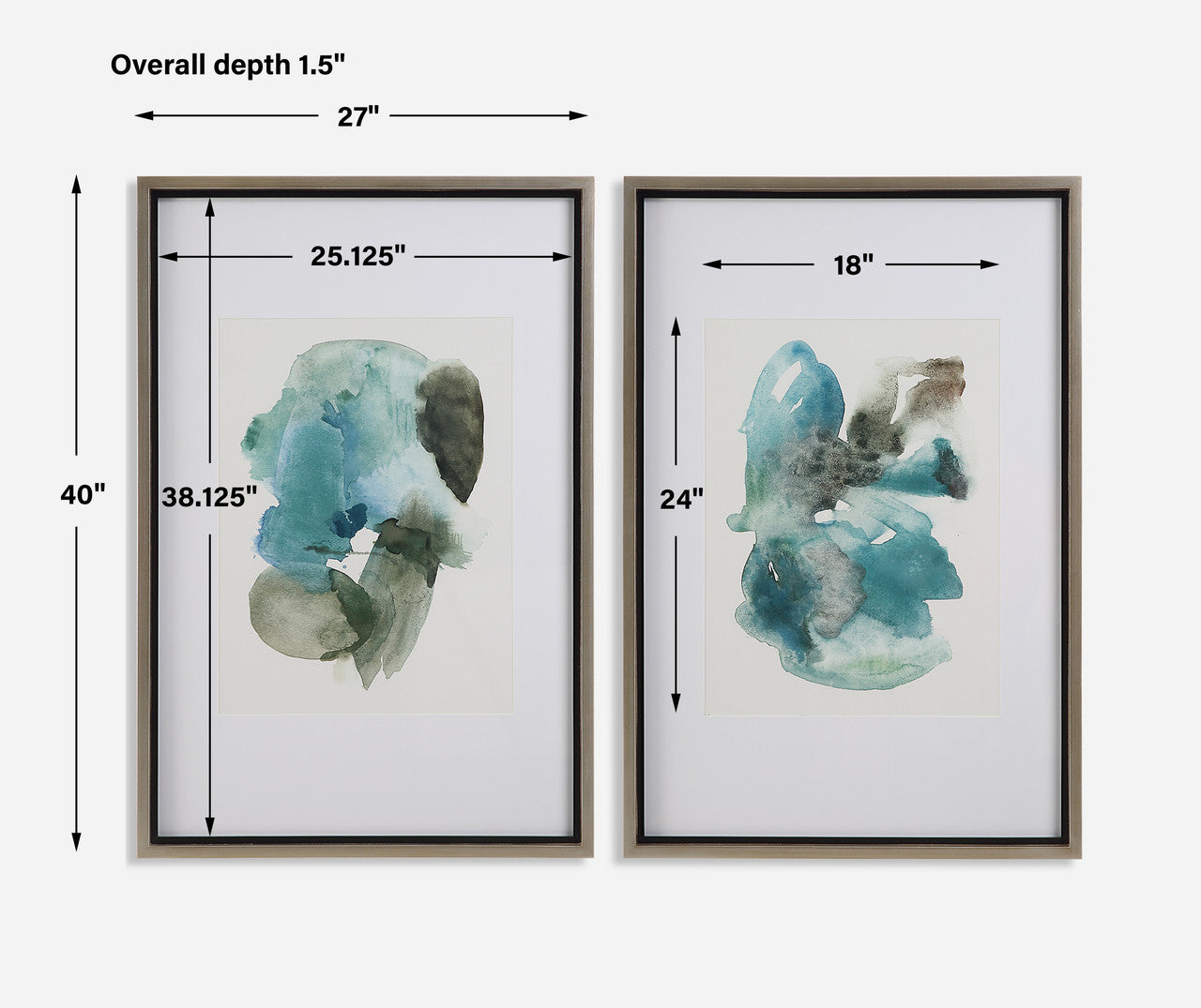 Uttermost Blueprints Watercolor Prints, Set Of 2