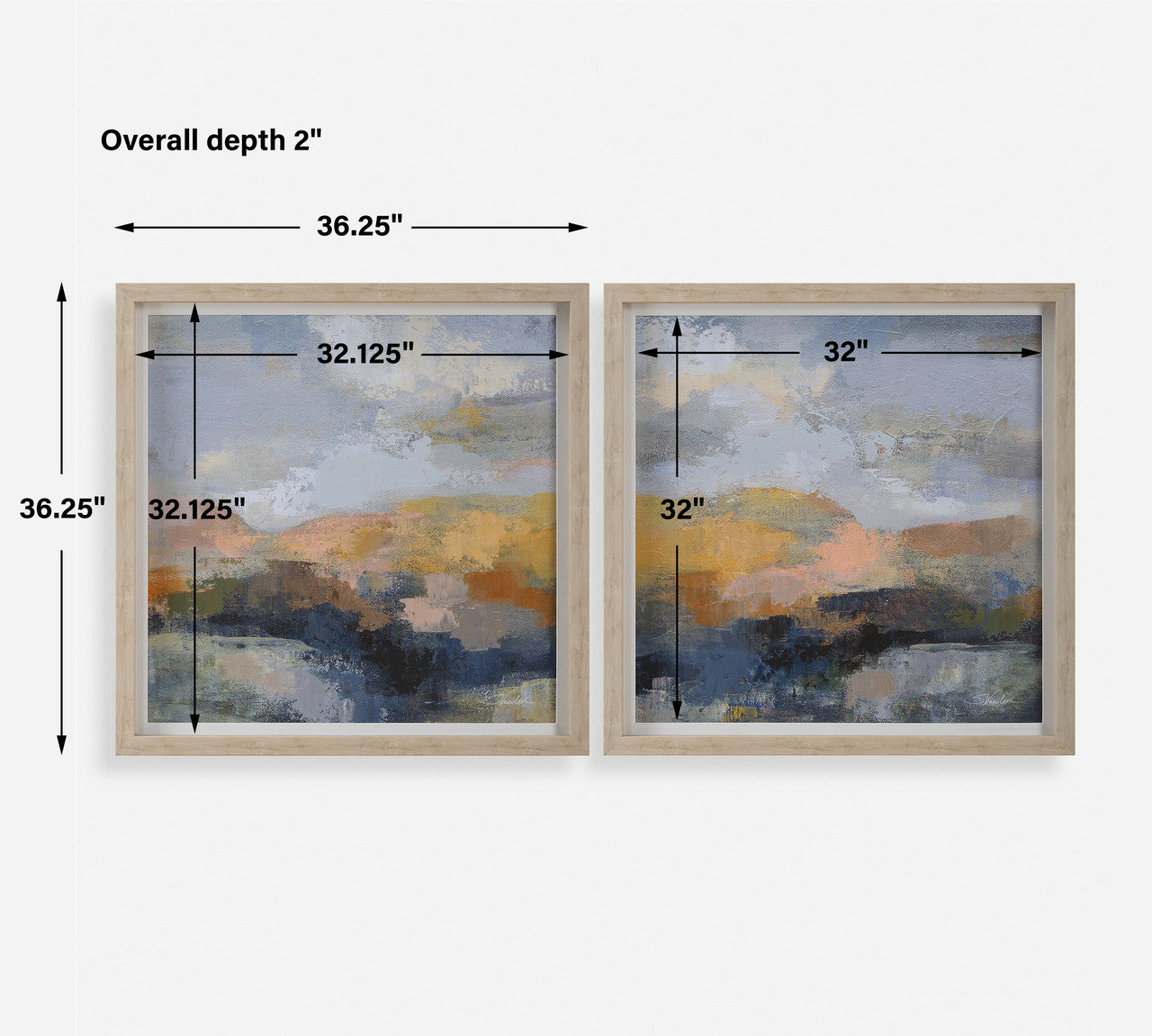 Uttermost Dusk Framed Prints, S/2
