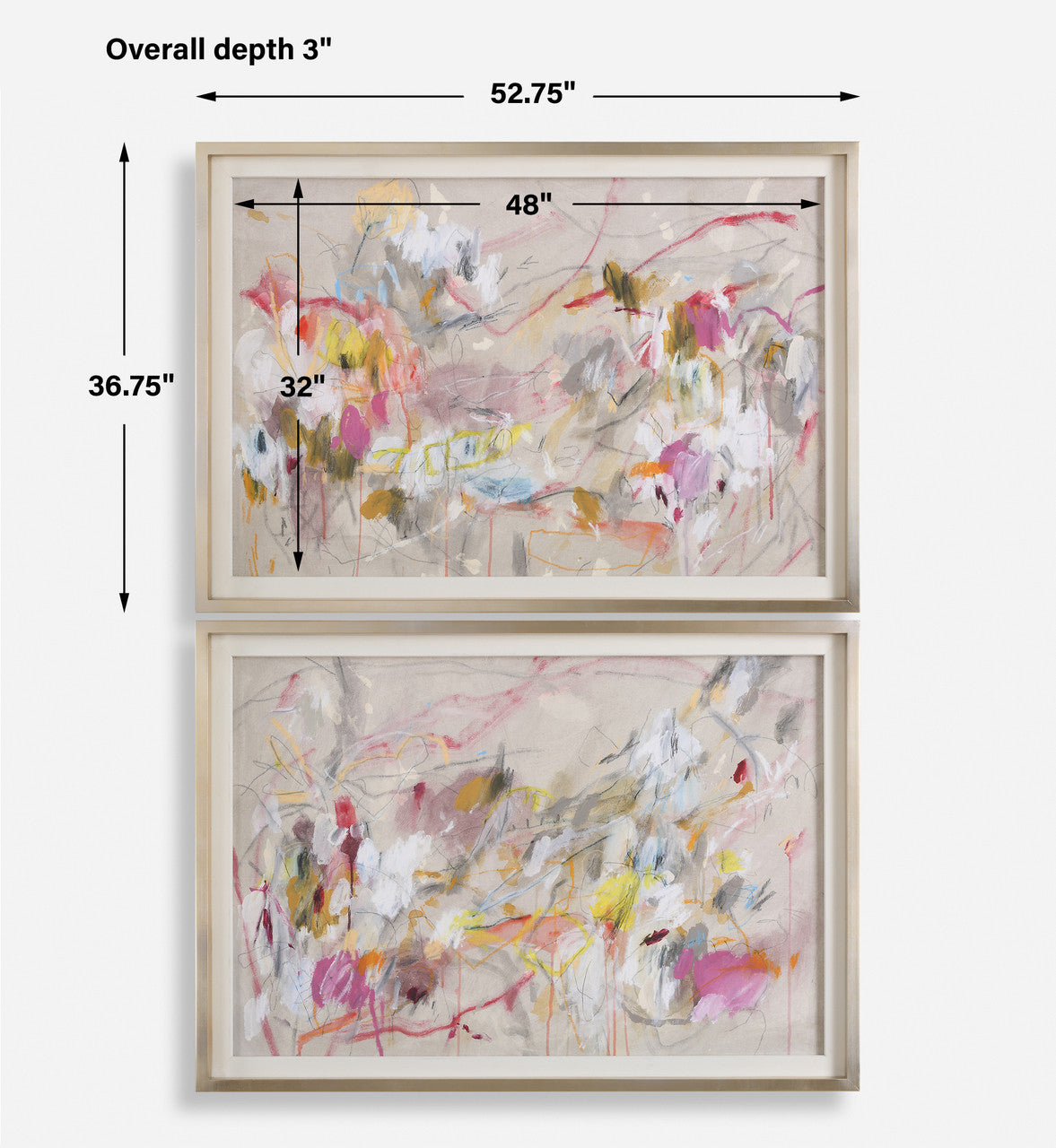Uttermost Metropolitan Rush Abstract Prints, S/2