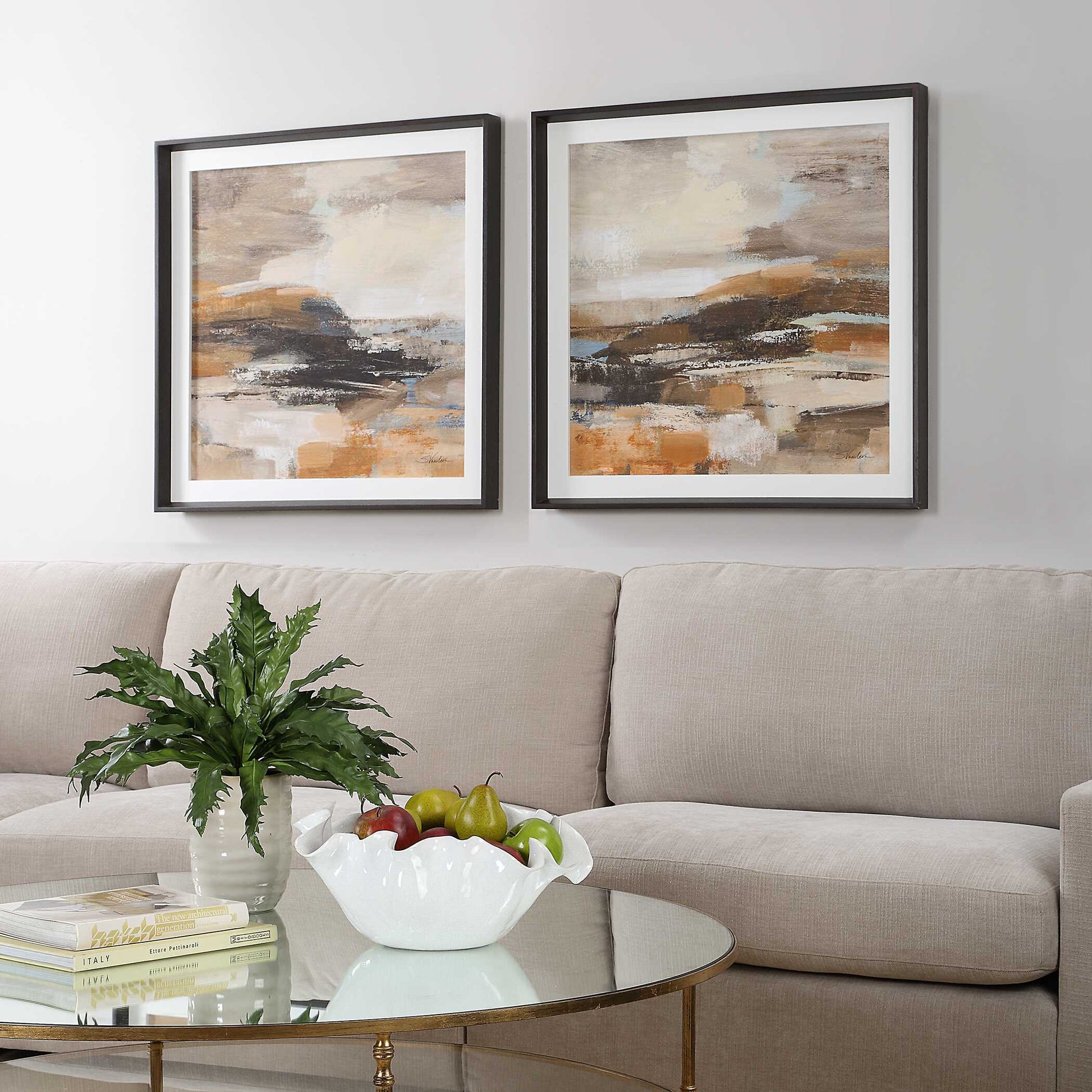 Uttermost Cinnamon Shore Framed Prints Set/2