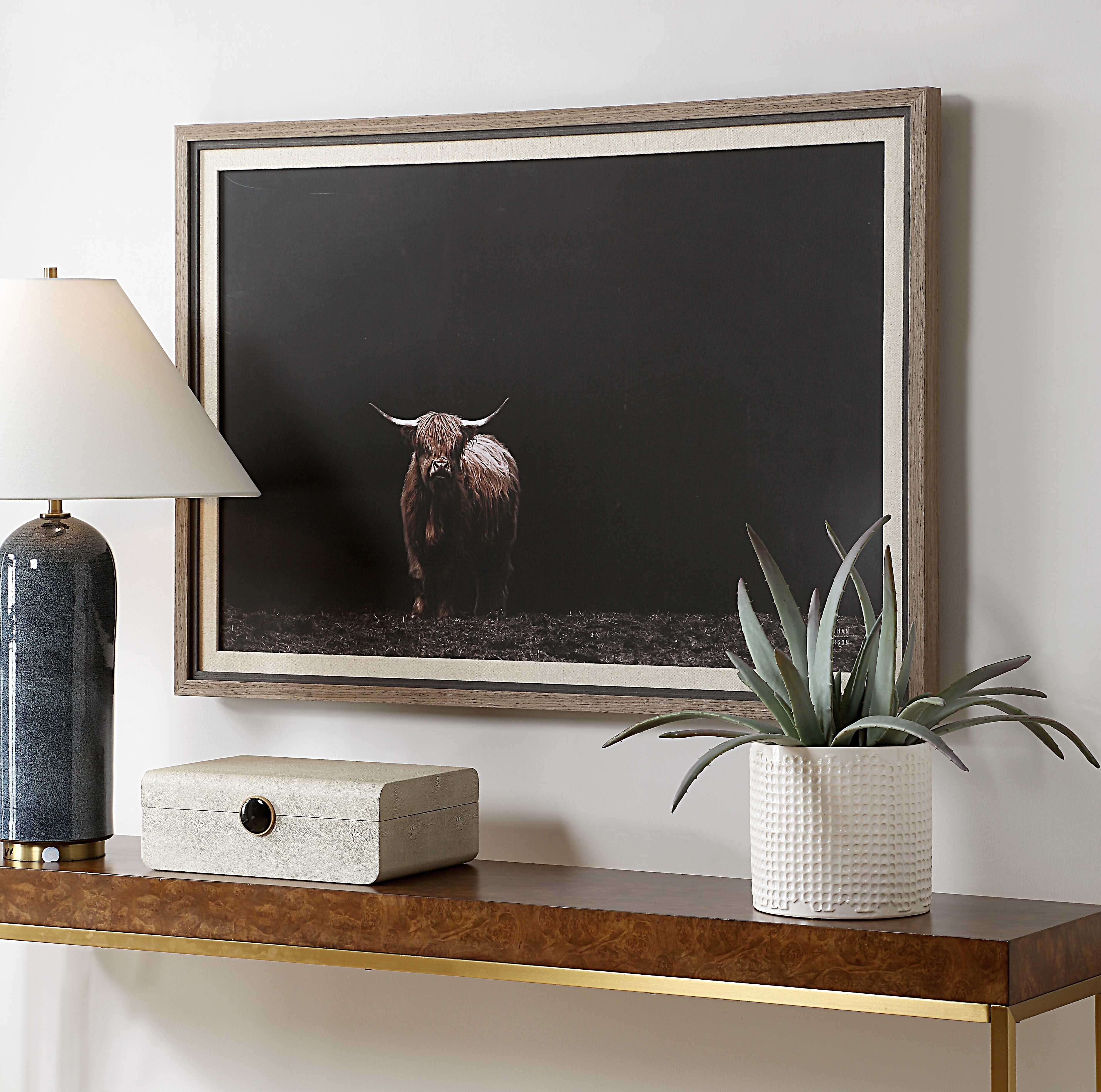 Uttermost King Of The Hill Framed Bovine Print