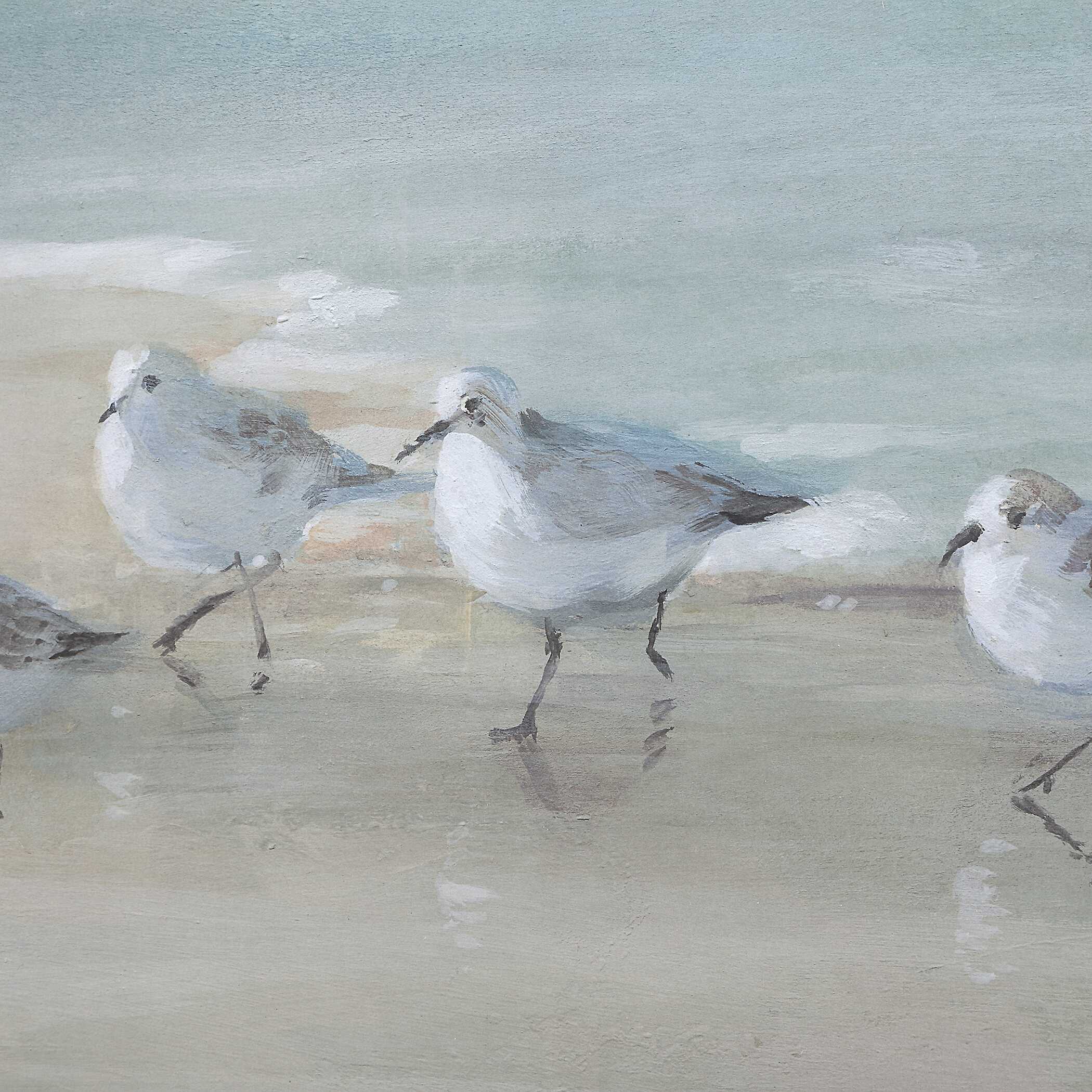 Uttermost Tranquil Shorebirds On The Sand Framed Print