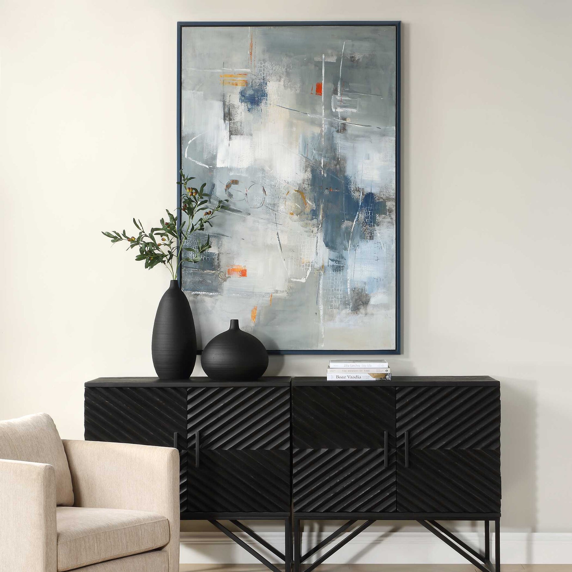 Uttermost Blueprint Hand Painted Modern Art