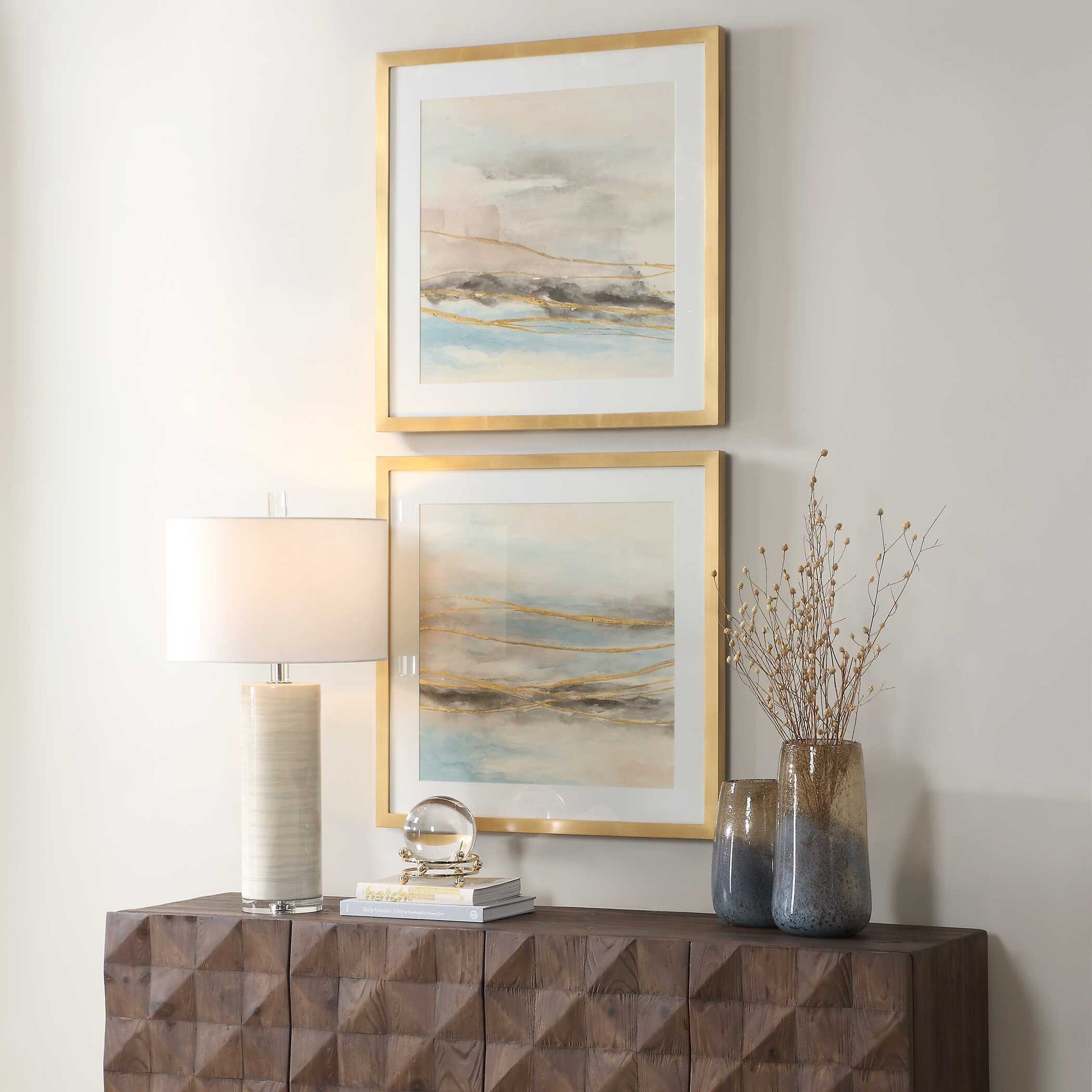 Uttermost So Golden Abstract Landscape Prints Set/2