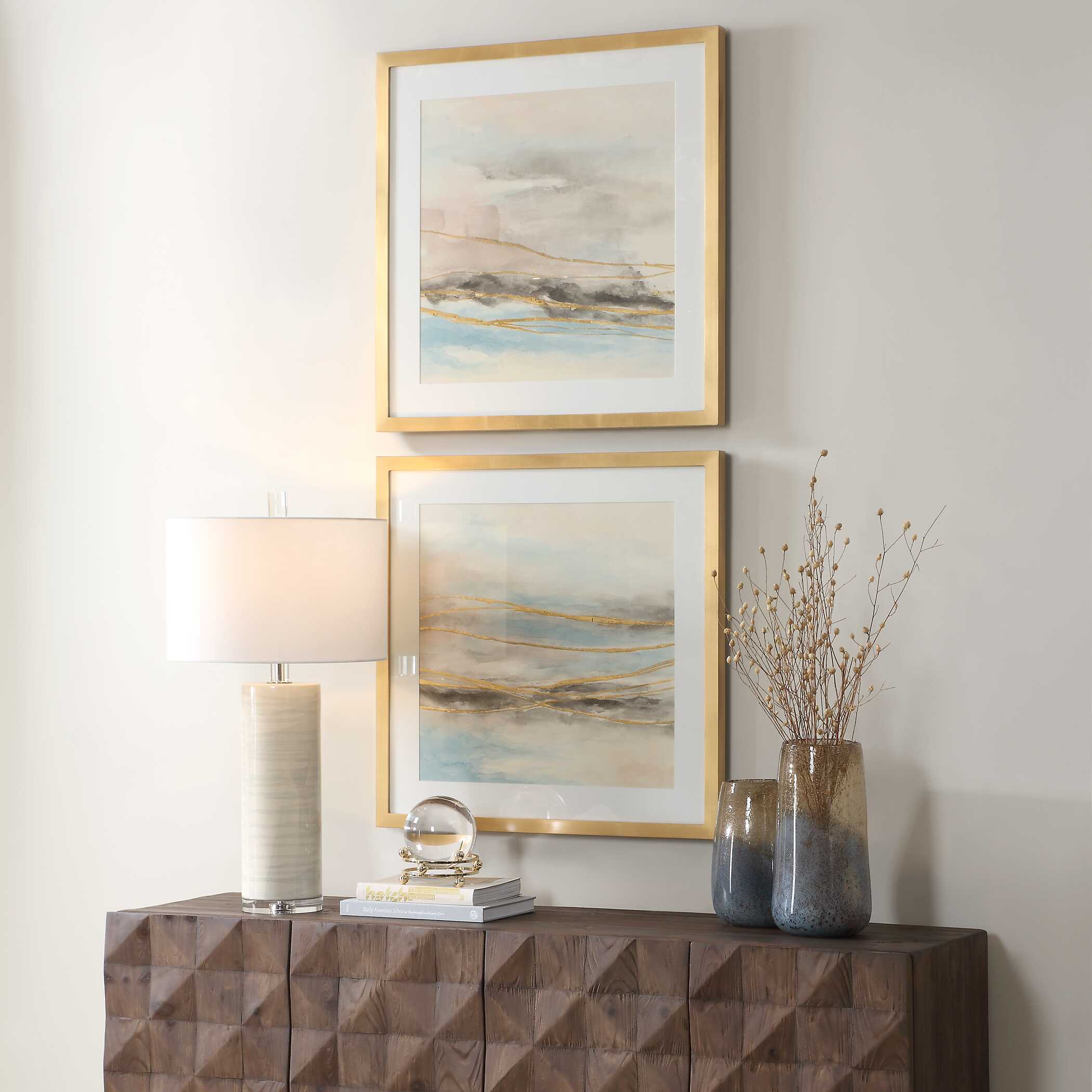 Uttermost So Golden Abstract Landscape Prints Set/2