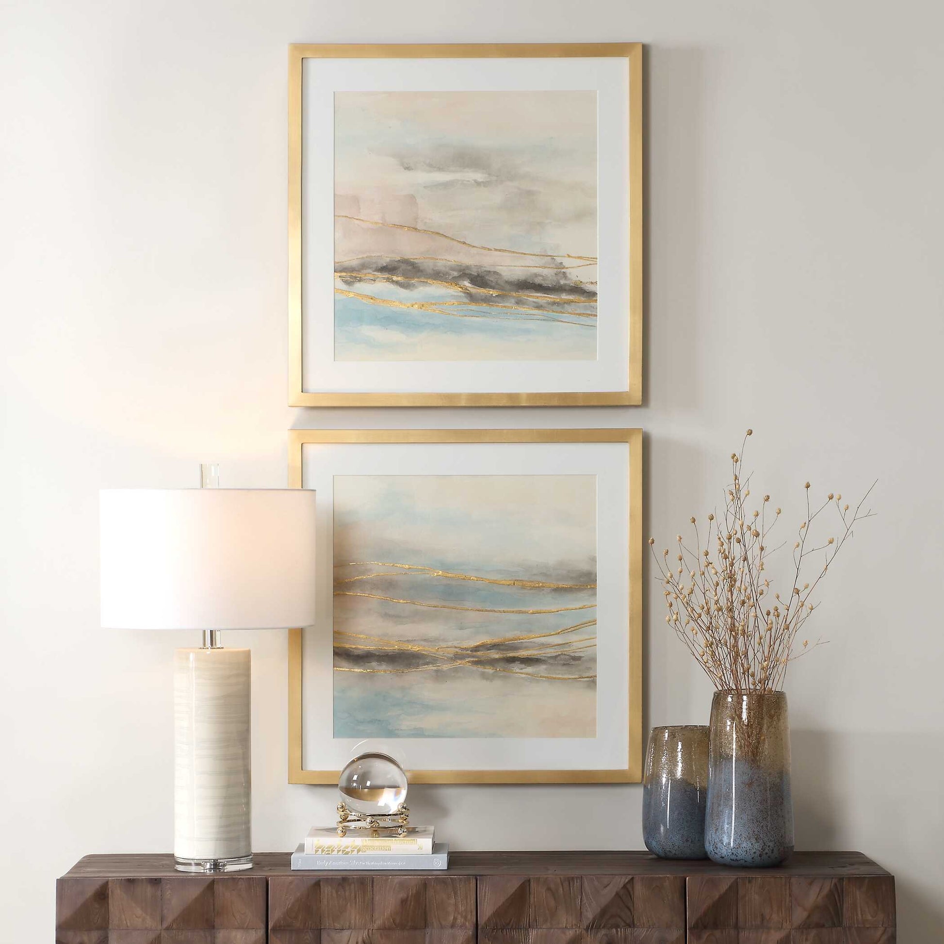 Uttermost So Golden Abstract Landscape Prints Set/2