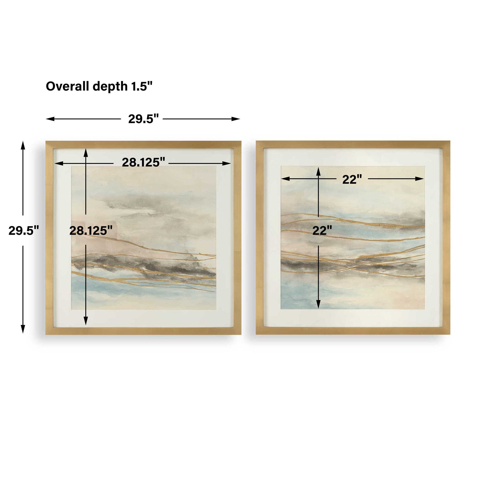 Uttermost So Golden Abstract Landscape Prints Set/2