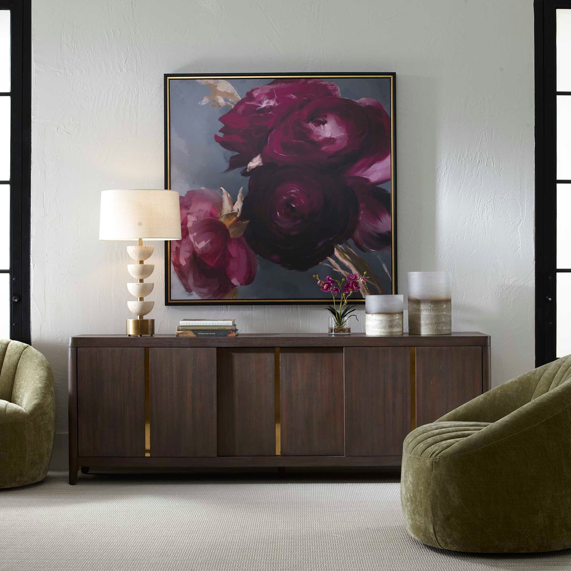 Uttermost Plum Ranculus Framed Floral Art
