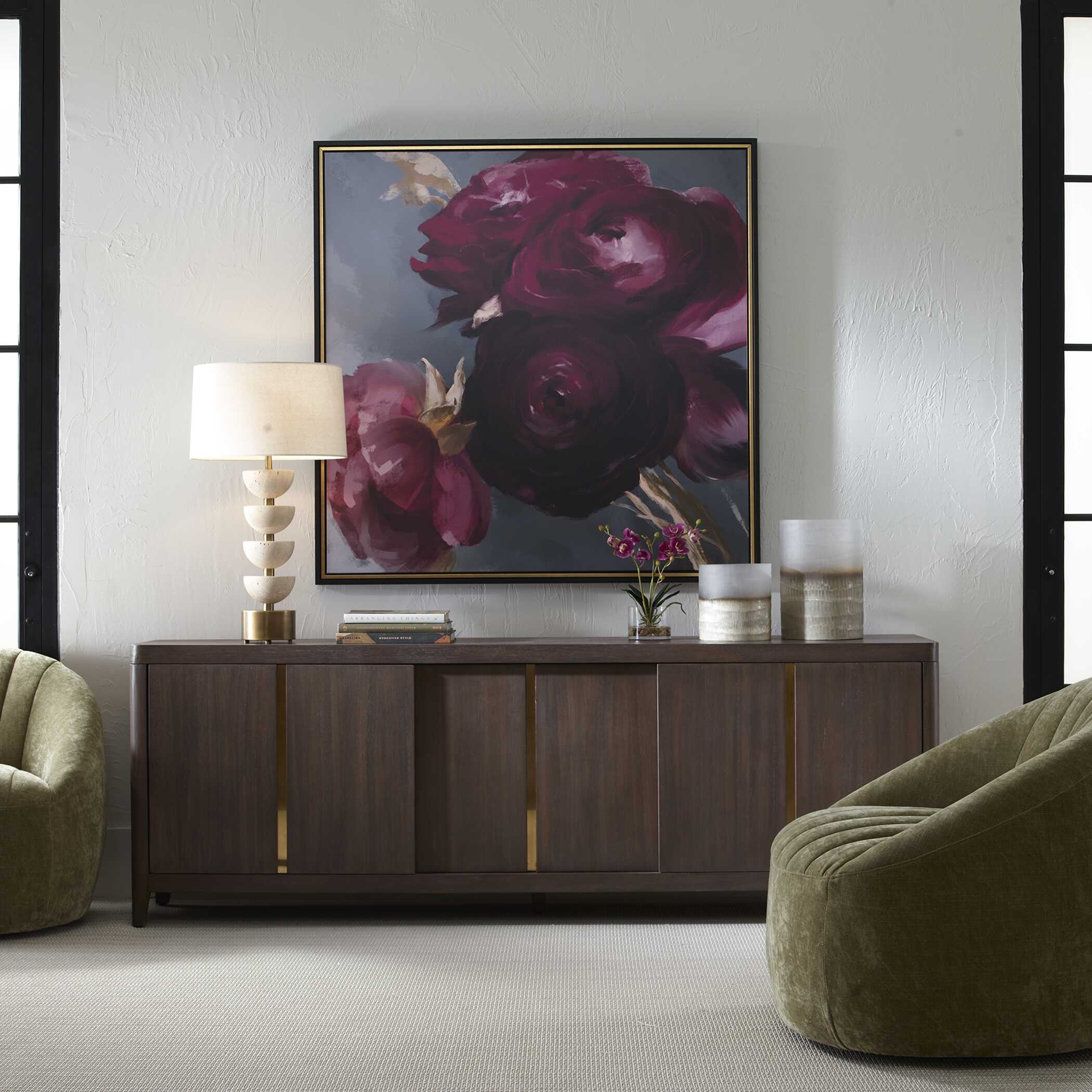 Uttermost Plum Ranculus Framed Floral Art