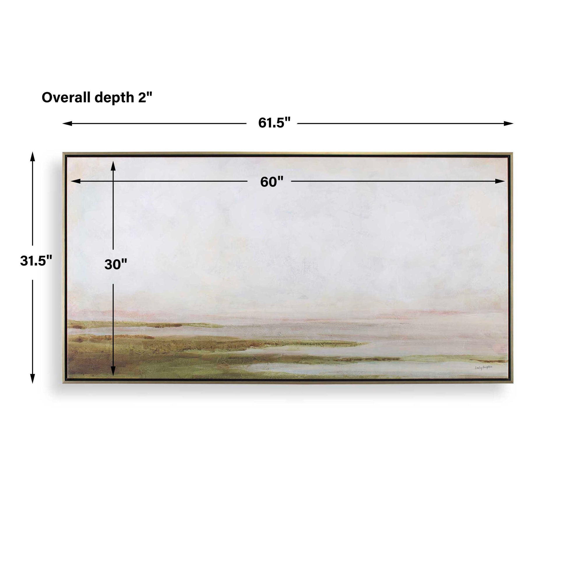 Uttermost Hazy Lake Framed Landscape Art