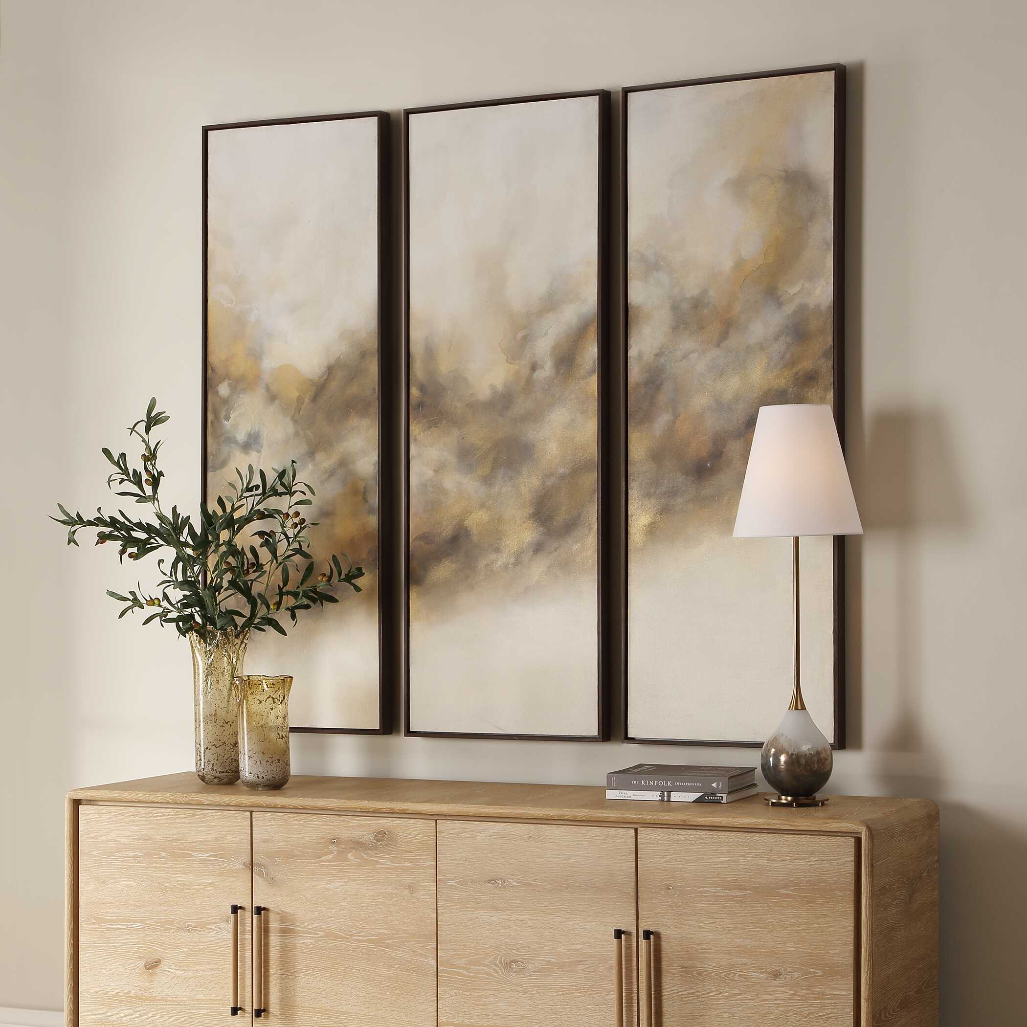 Uttermost Smoke Break Hand Painted Modern Art Set/3