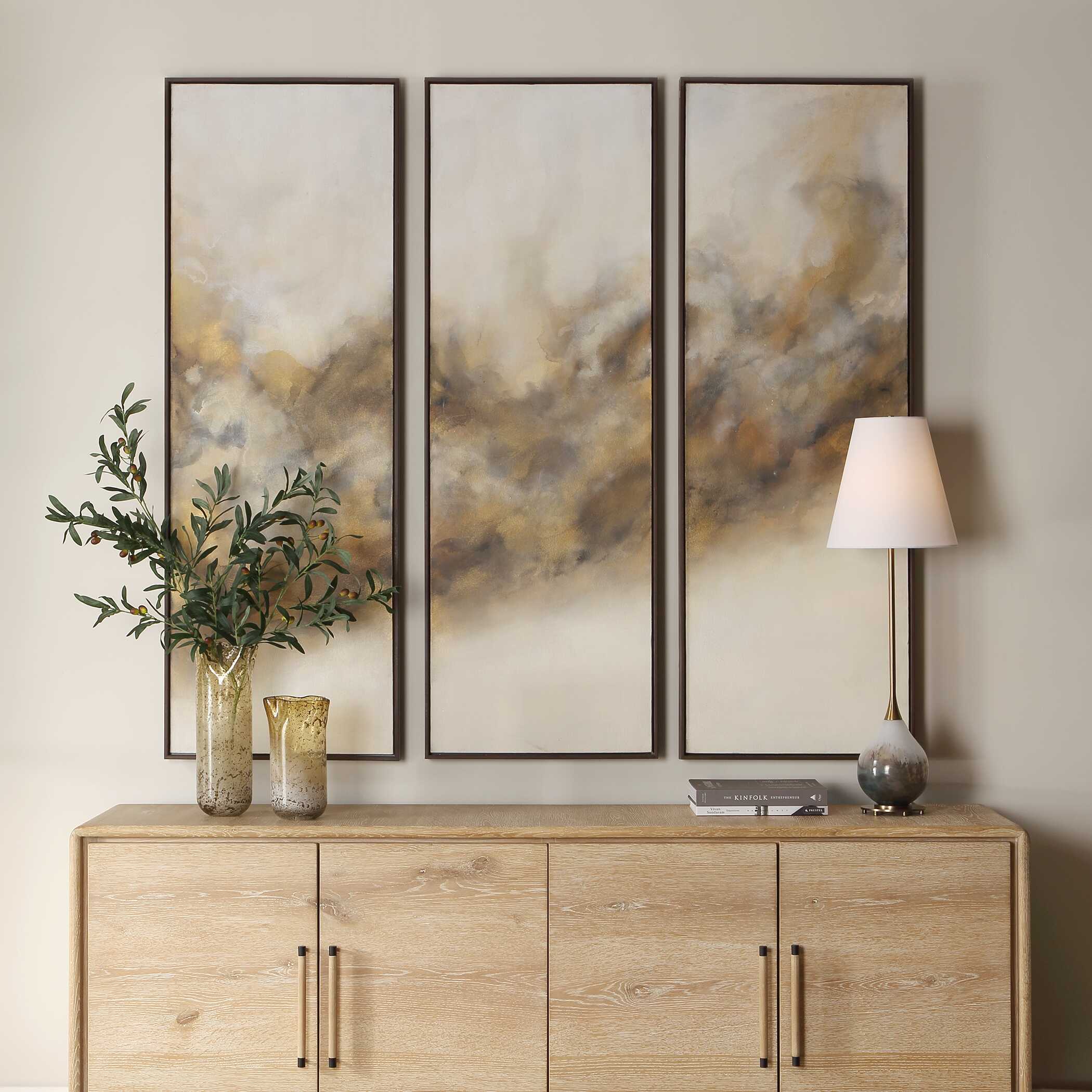 Uttermost Smoke Break Hand Painted Modern Art Set/3