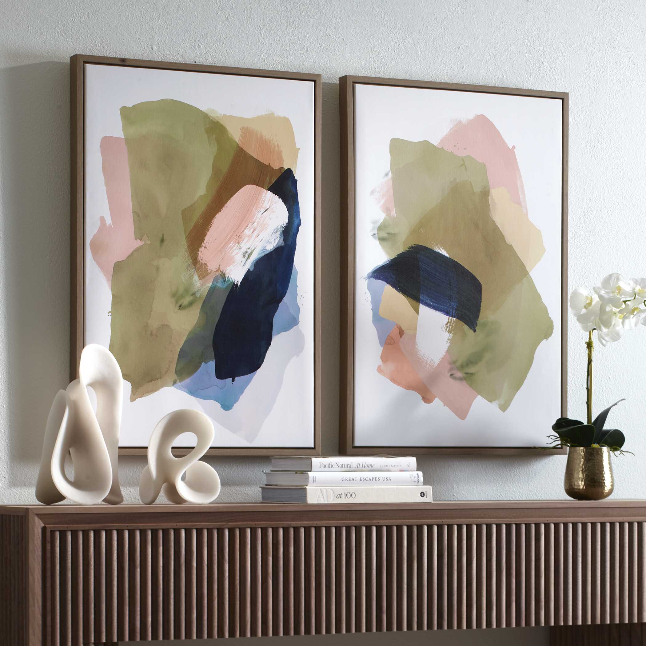 Uttermost Abstract Afternoon Framed Canvases Set/2