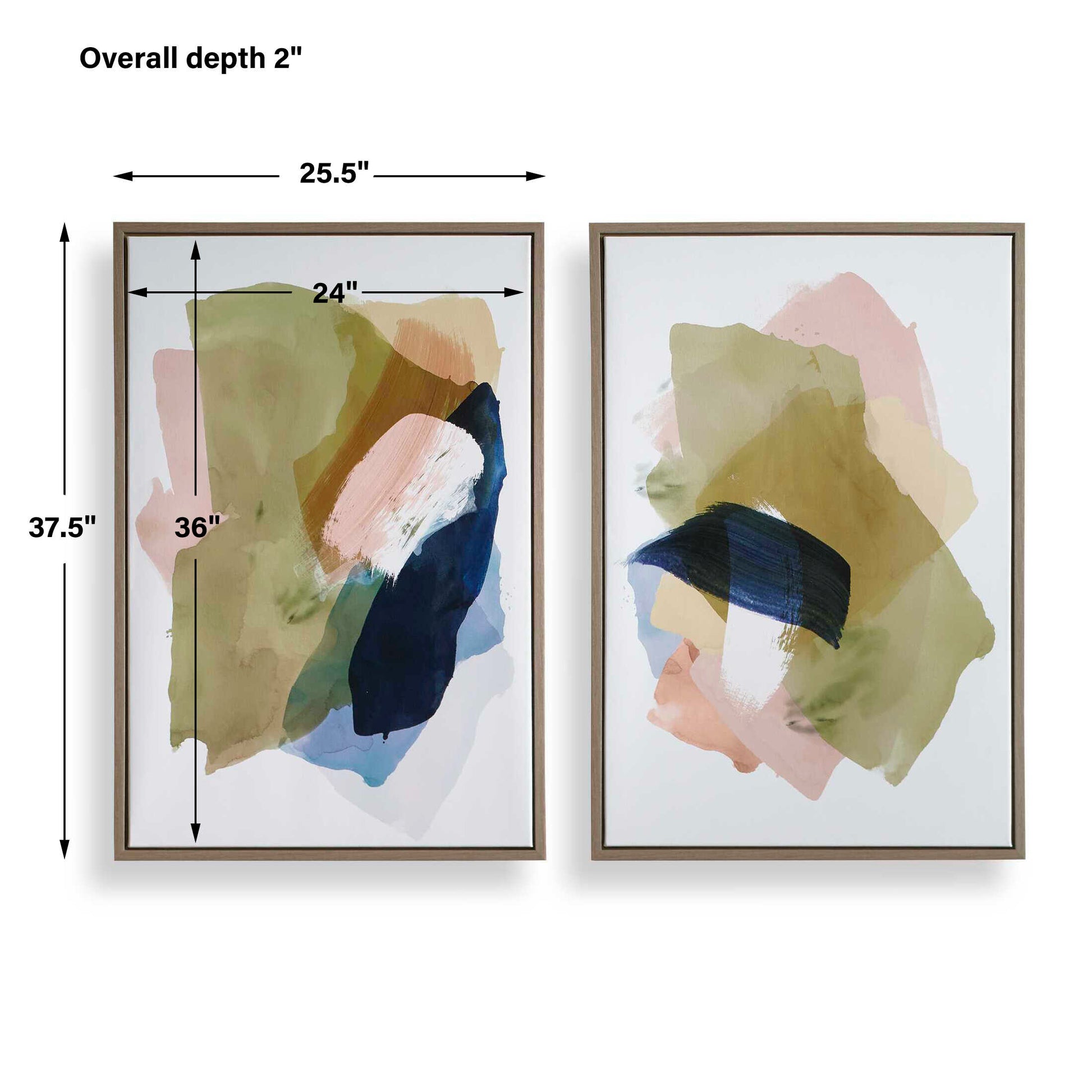 Uttermost Abstract Afternoon Framed Canvases Set/2