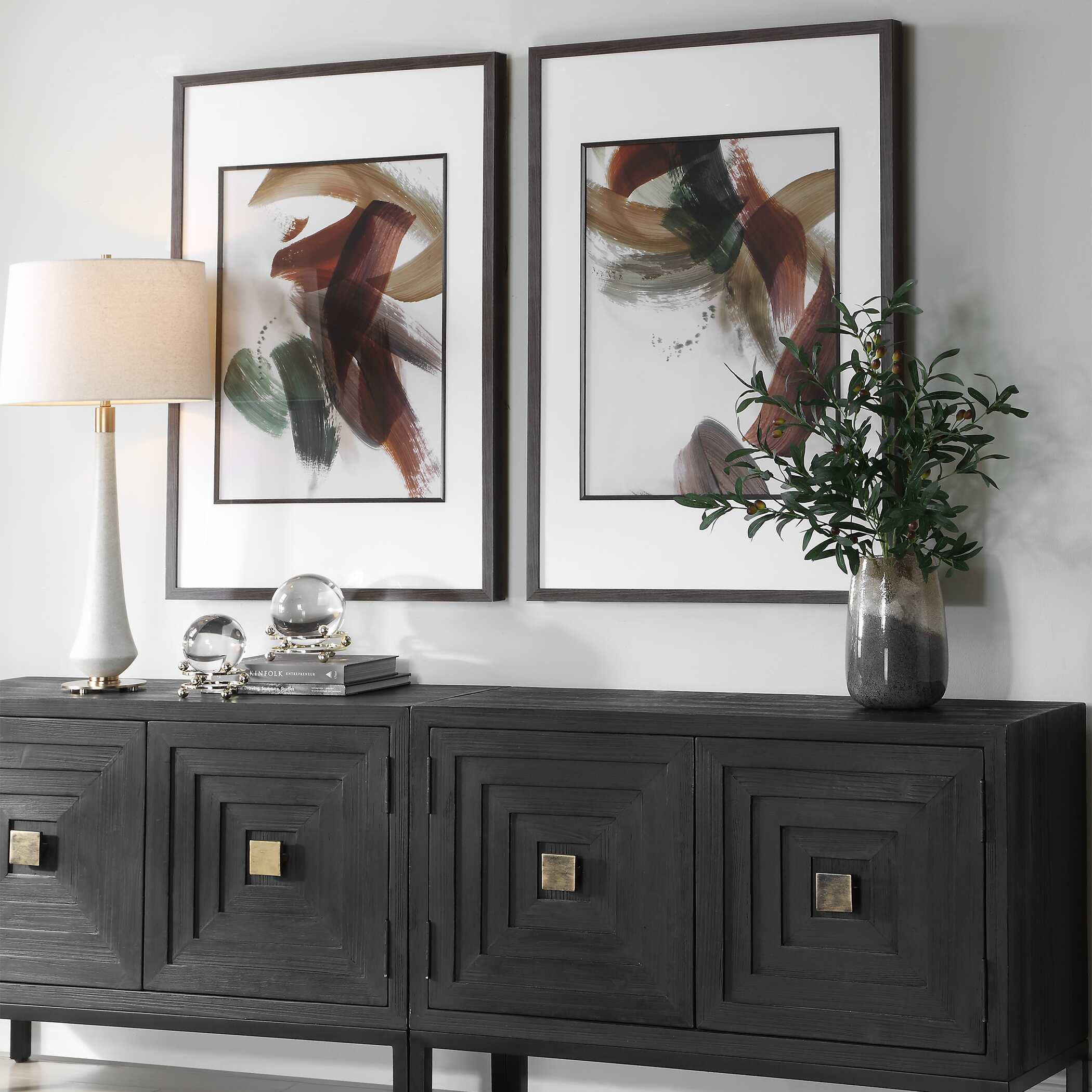 Uttermost Velocity Framed Abstract Prints, S/2