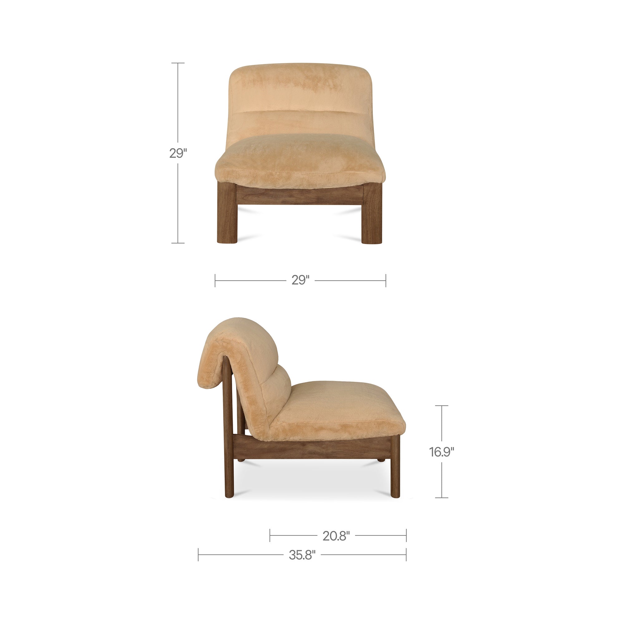 Pierce Accent Chair Faux Fur by Moe's Home Collection - view 6