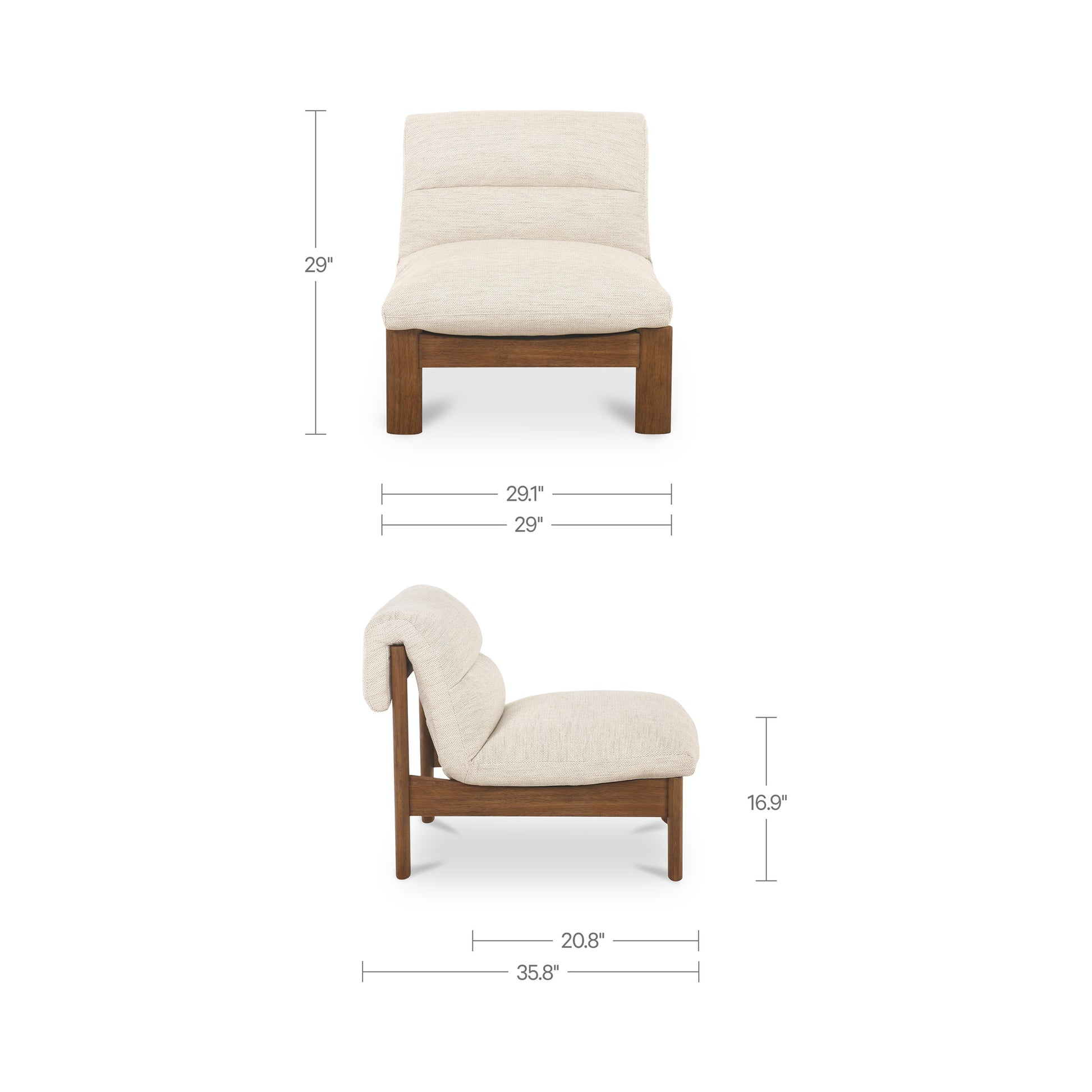 Pierce Accent Chair Flecked Beige by Moe's Home Collection - view 3