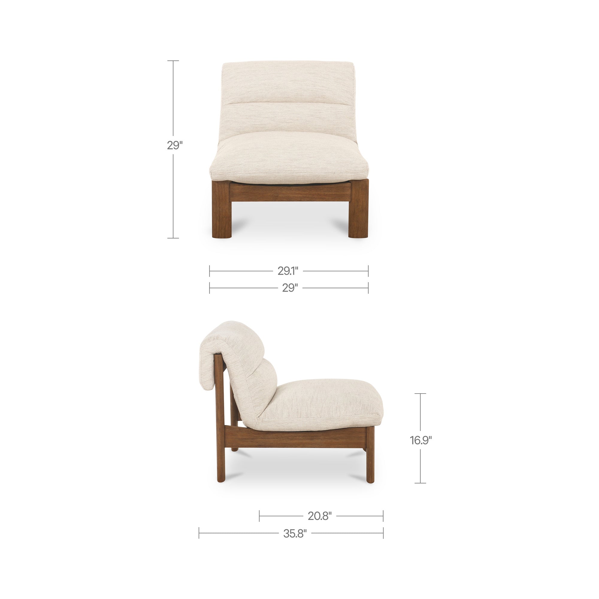 Pierce Accent Chair Flecked Beige by Moe's Home Collection - view 3