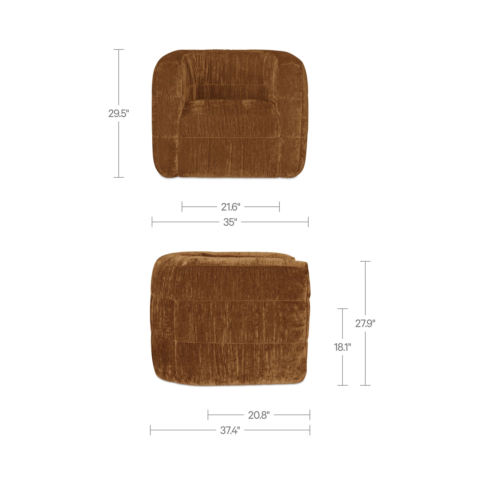 Robson Swivel Chair Toffee by Moe's Home Collection - view 5