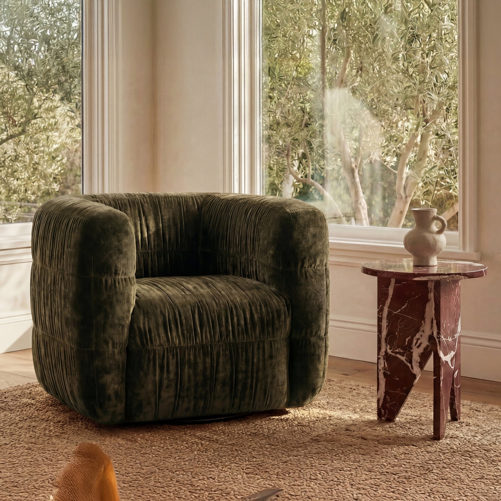 Robson Swivel Chair Dark Green by Moe's Home Collection - view 2