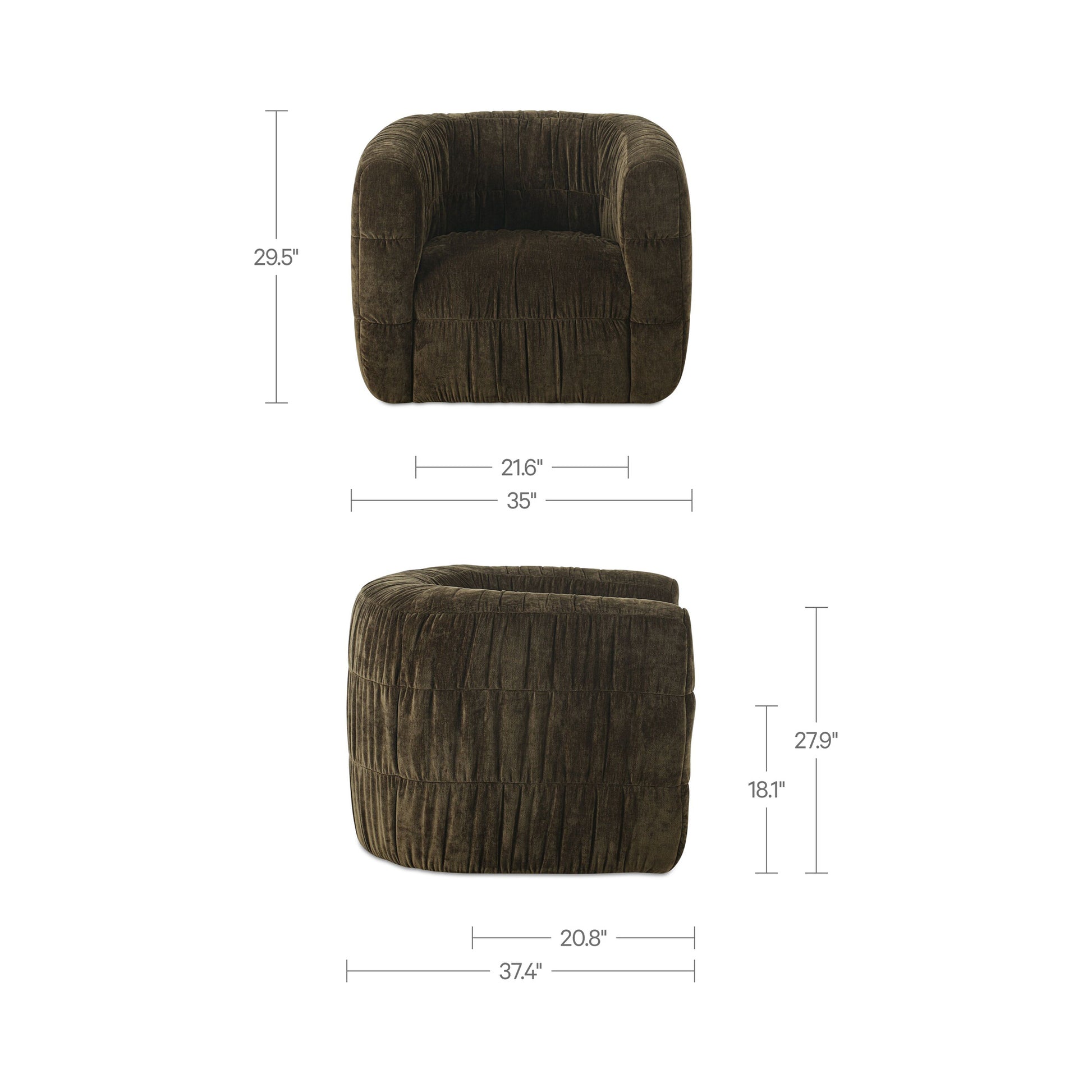 Robson Swivel Chair Dark Green by Moe's Home Collection - view 3