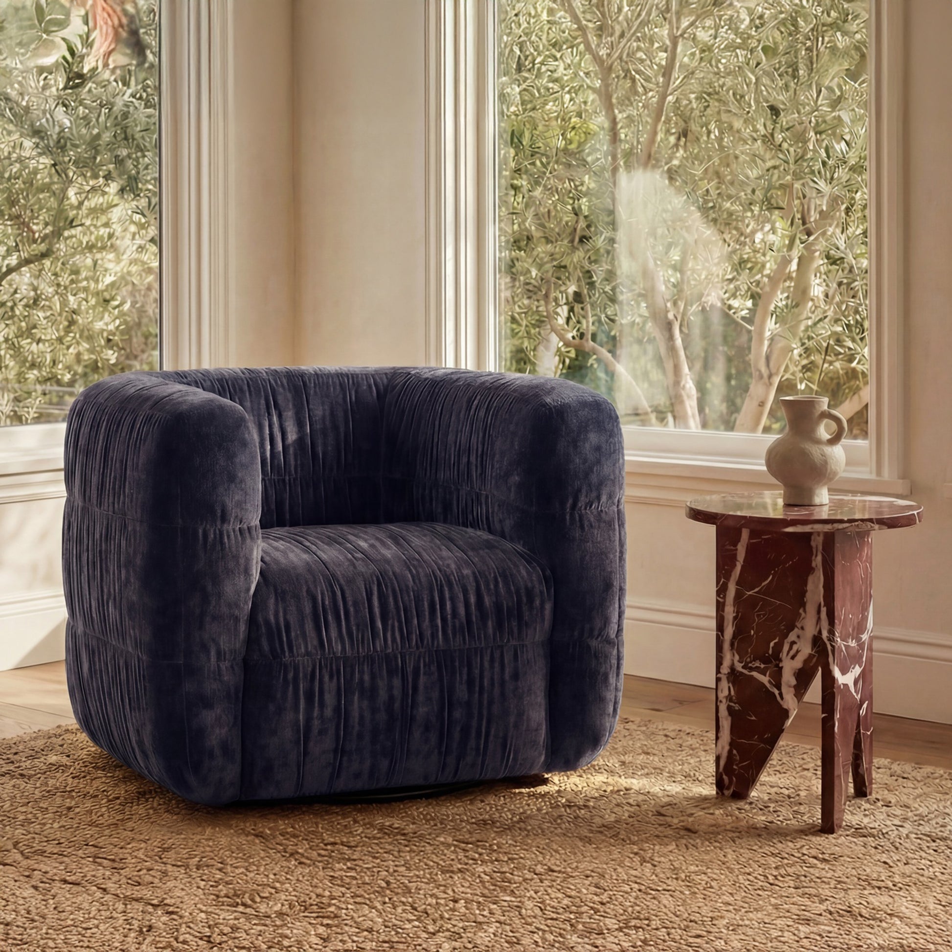 Robson Swivel Chair Navy by Moe's Home Collection - view 2