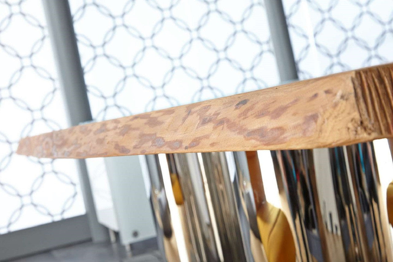 Star International Chrome + Solid Wood Absolute  Dining Room Table