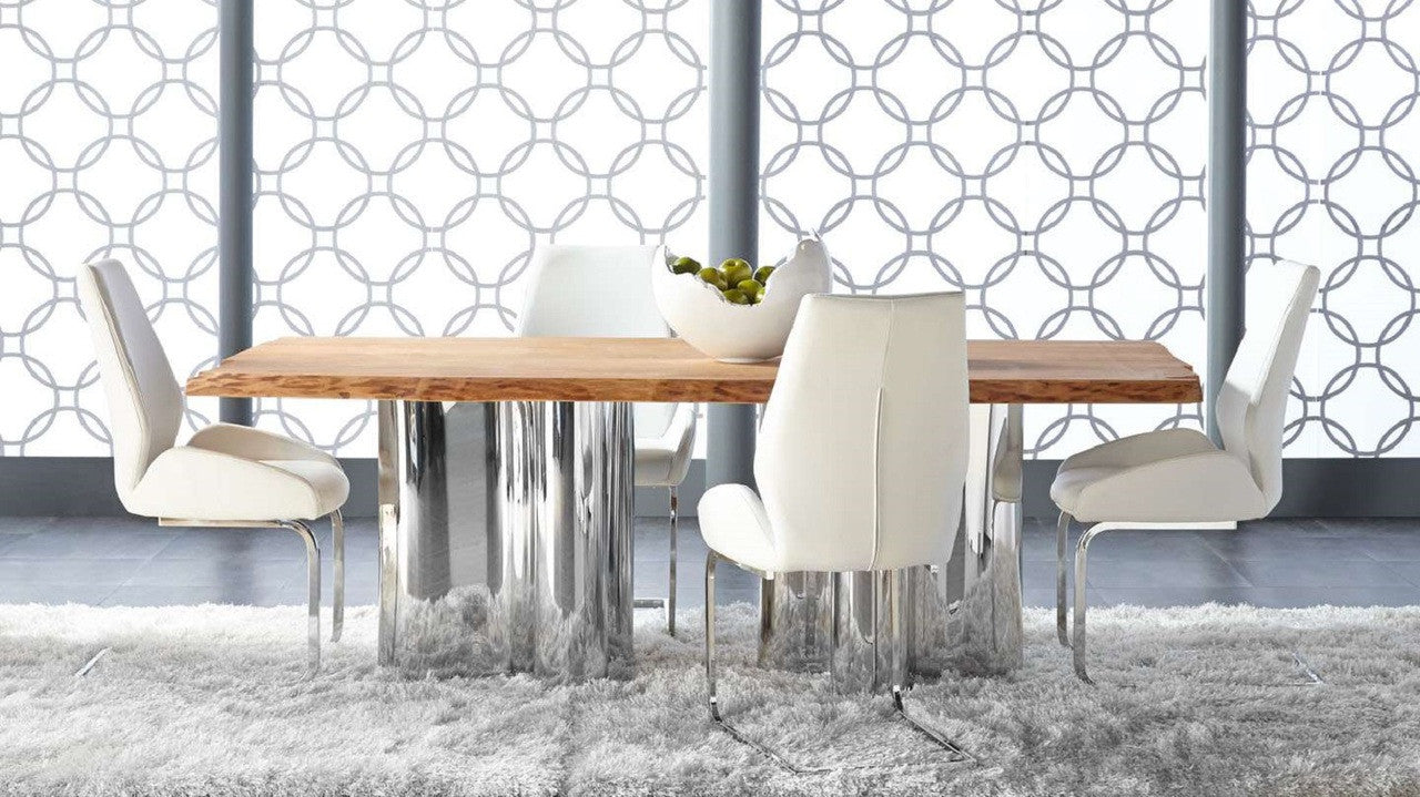 Star International Chrome + Solid Wood Absolute  Dining Room Tables