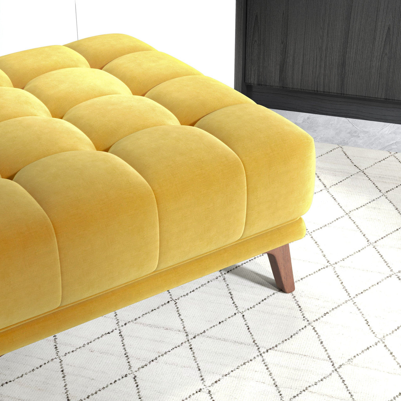 Addison Square Upholstered Ottoman - Yellow