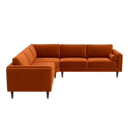 Amber Burnt Orange Corner Sectional Sofa - 104.7"