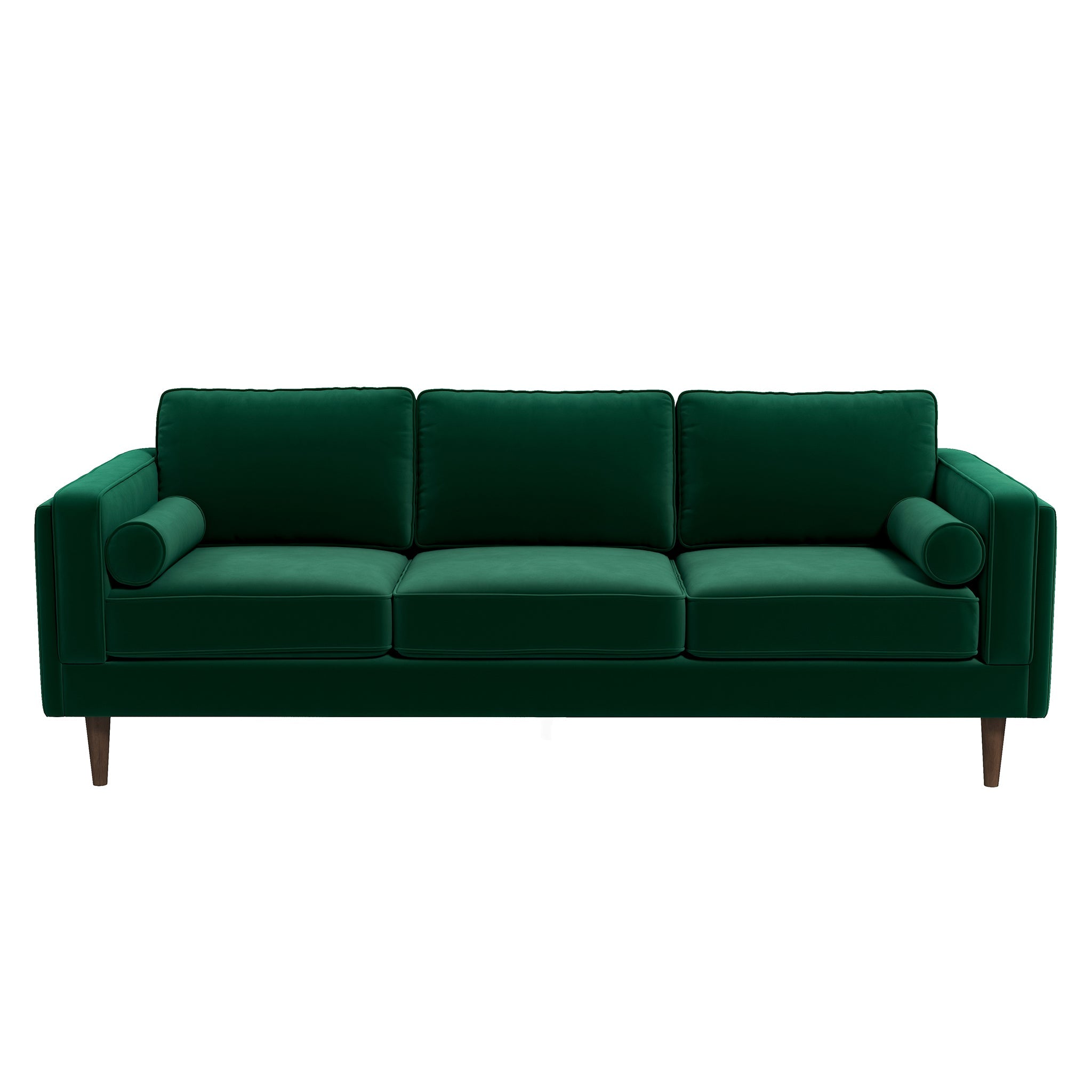 Amber Mid-Century Modern Dark Green Luxury Velvet Sofa