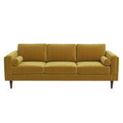 Amber Mid-Century Modern Yellow Luxury Velvet Sofa