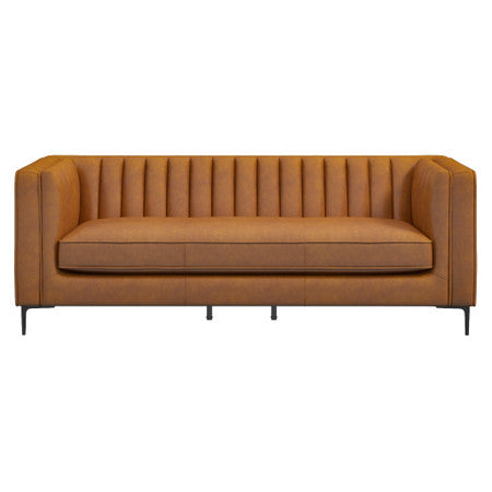 Angelina Cognac PU Leather Sofa 84" - 84.5"