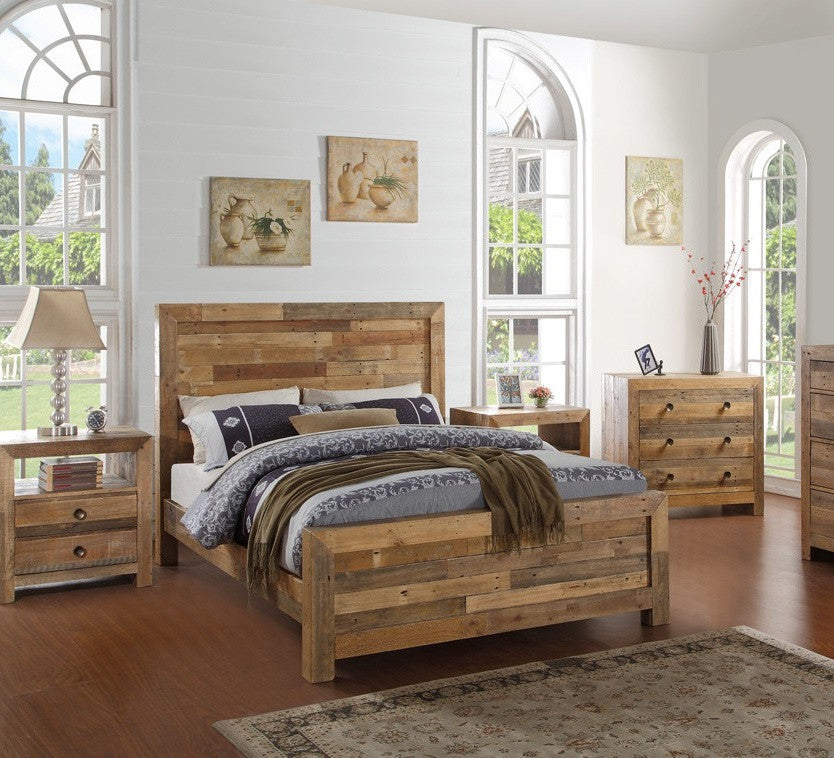 Angora Natural Reclaimed Wood California King Platform Bed