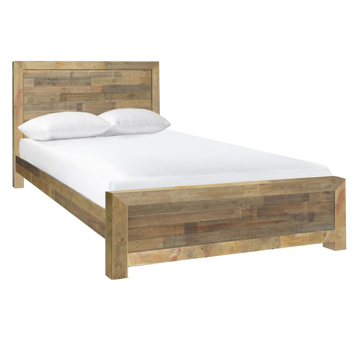 Angora Natural Reclaimed Wood Queen Platform Bed Frame