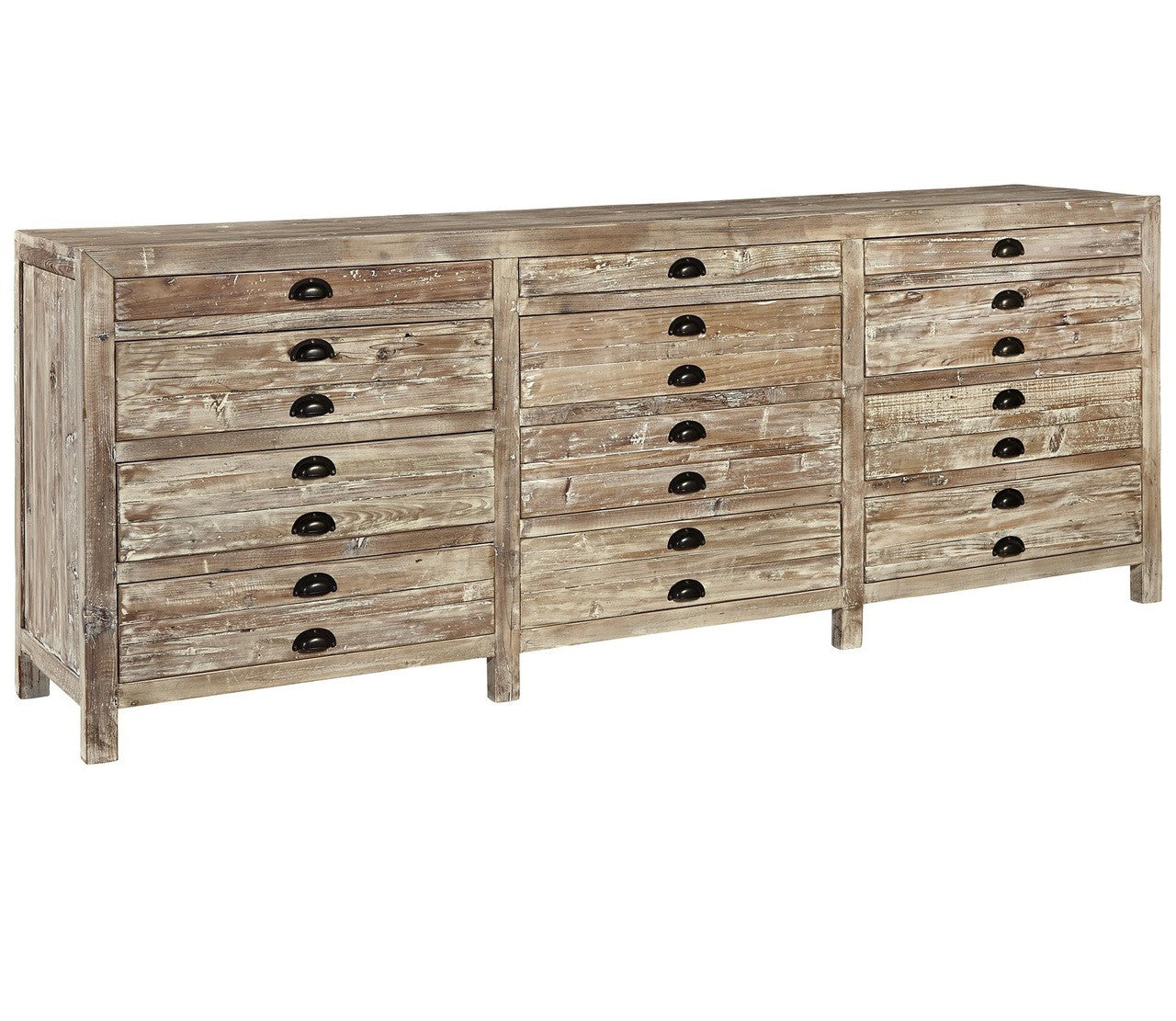 Apothecary Reclaimed Wood 12 Drawer Storage Chest
