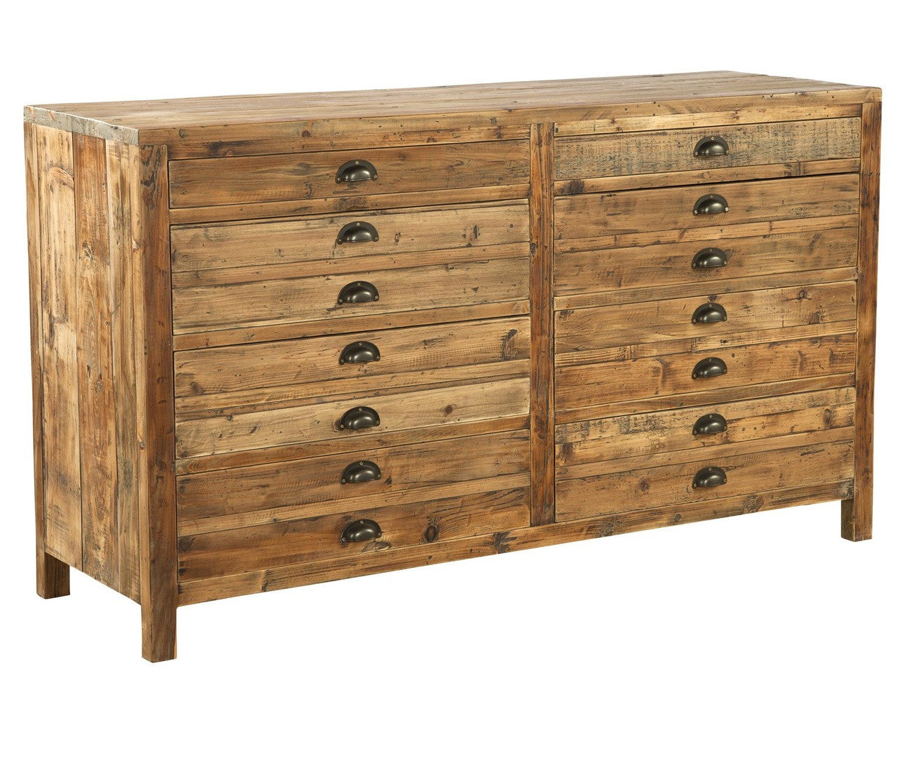 Apothecary Reclaimed Wood 8 Drawer Dresser